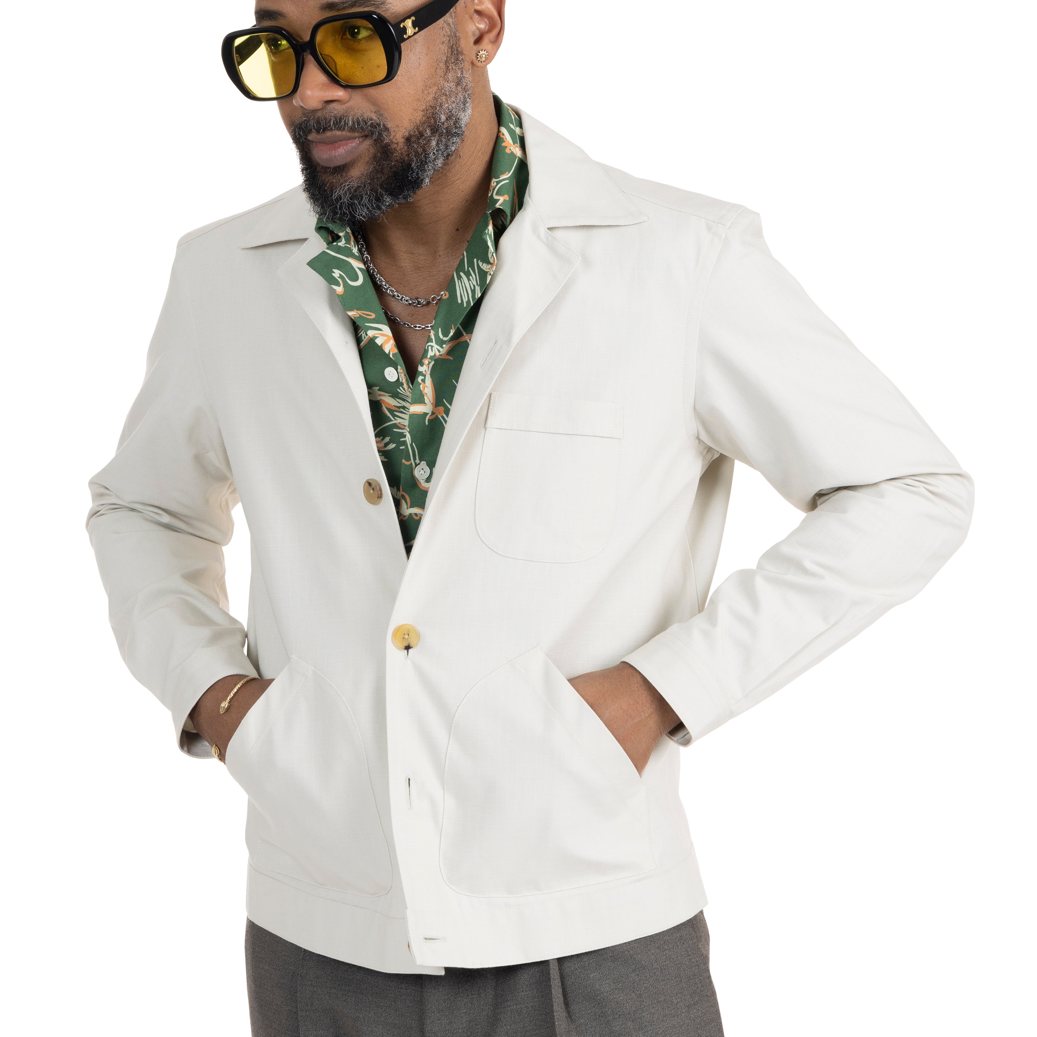 【ozz croce】ジャケット ホワイト ozz croce】ジャケット ホワイト