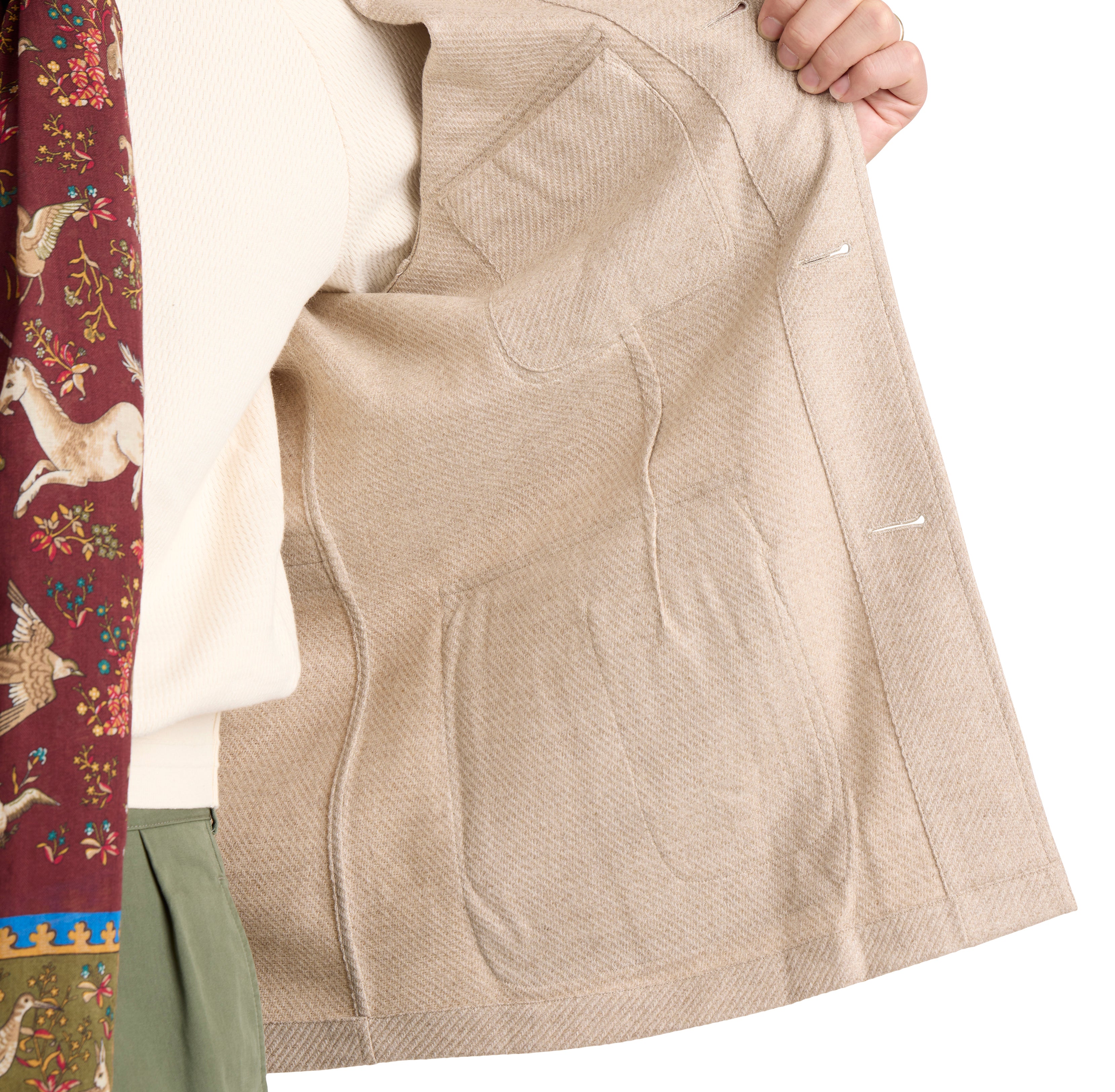 Wool/Cashmere Twill Tweed Safari Jacket 2 - The Armoury