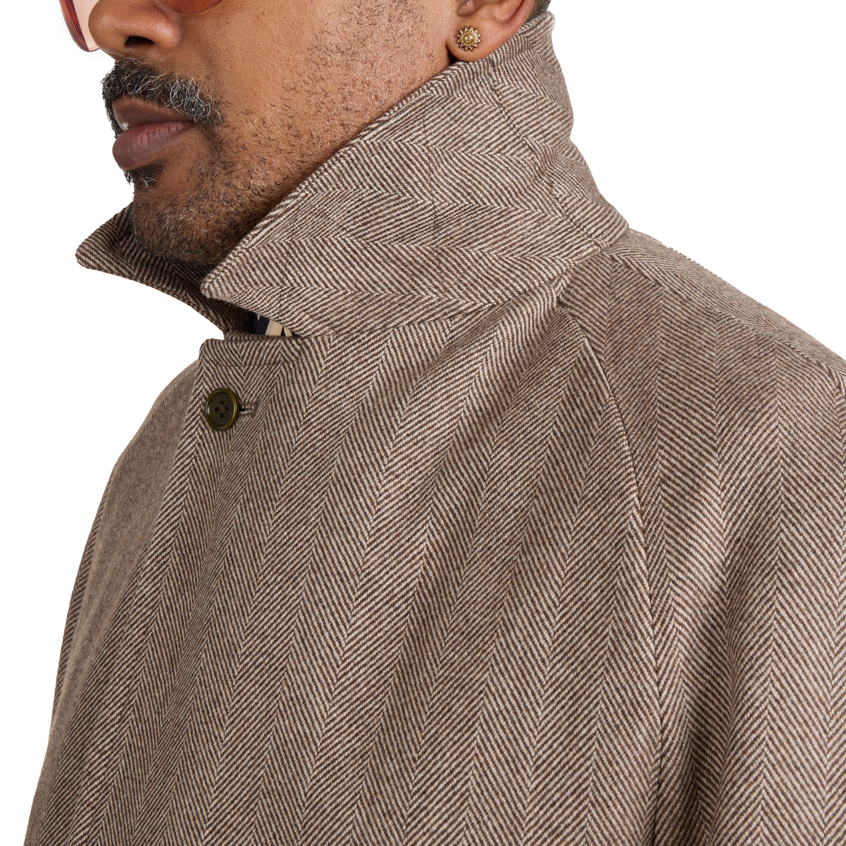[NOTHING WRITTEN] Herringbone half balmacaan coat☆送料込☆ NOTHING WRITTEN] Herringbone half balmacaan coat☆送料込