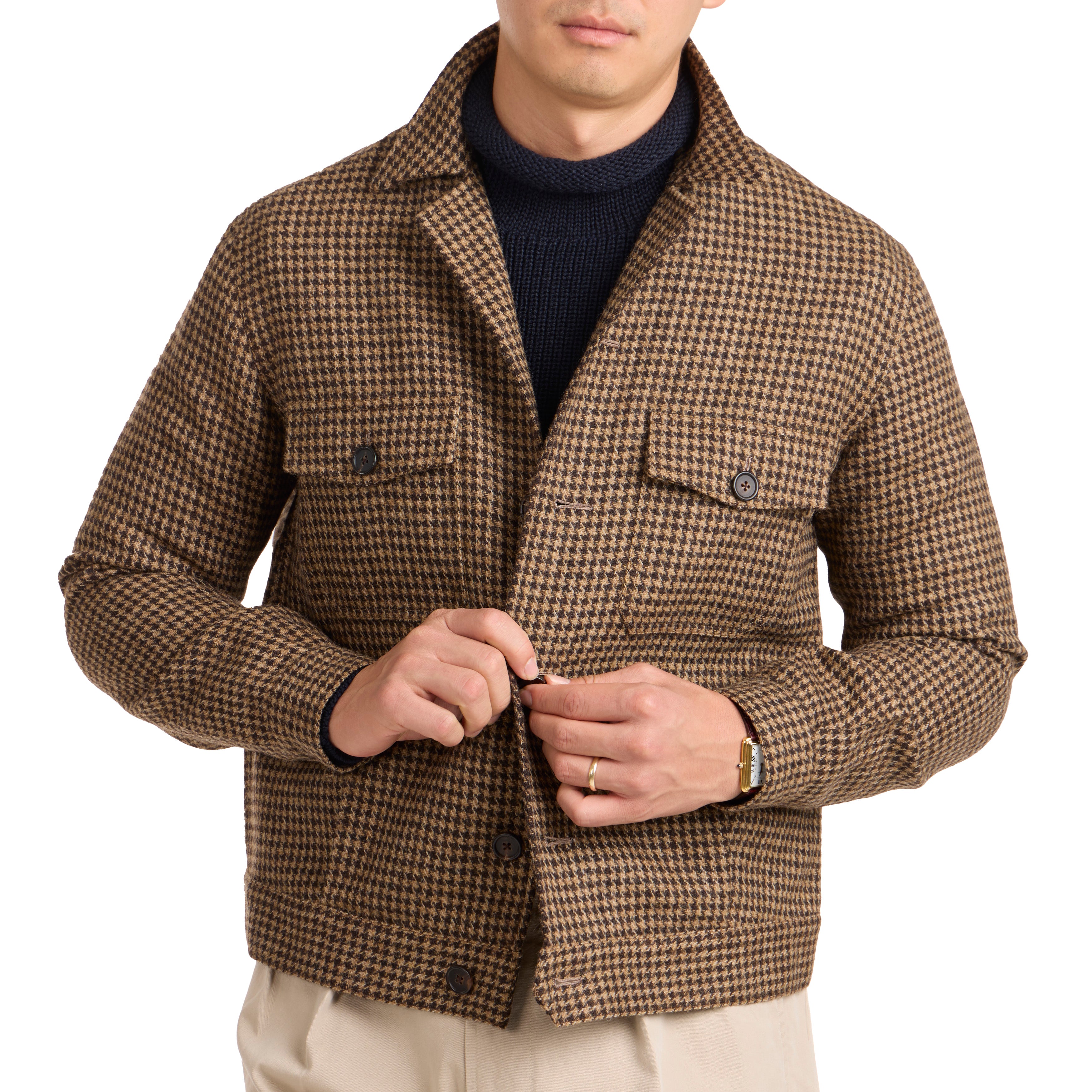 ジャケット・アウター Houndstooth Wool Jacket 36 Wool Houndstooth Road Jacket - The Armoury