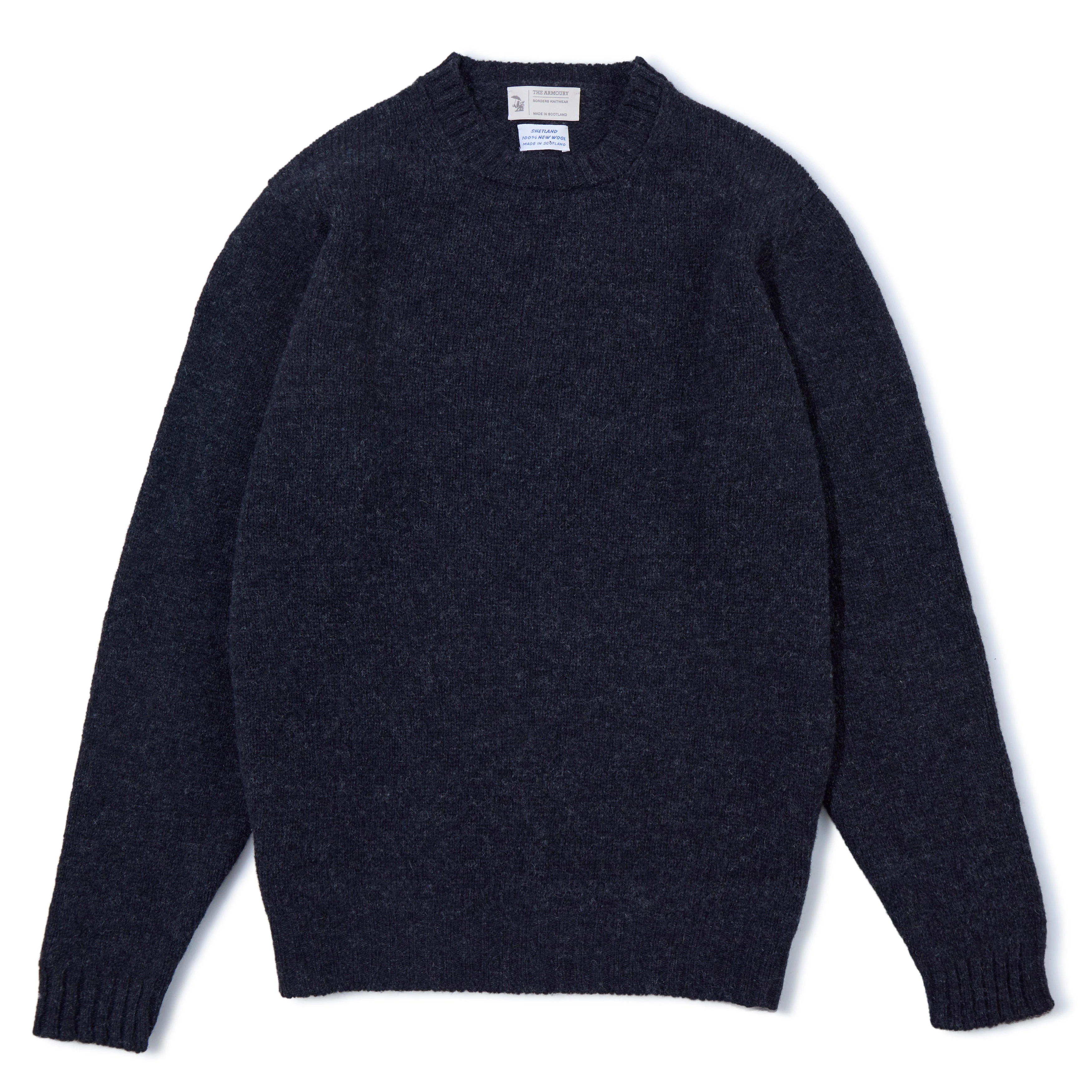 Shetland Wool Crewneck Sweater - The Armoury