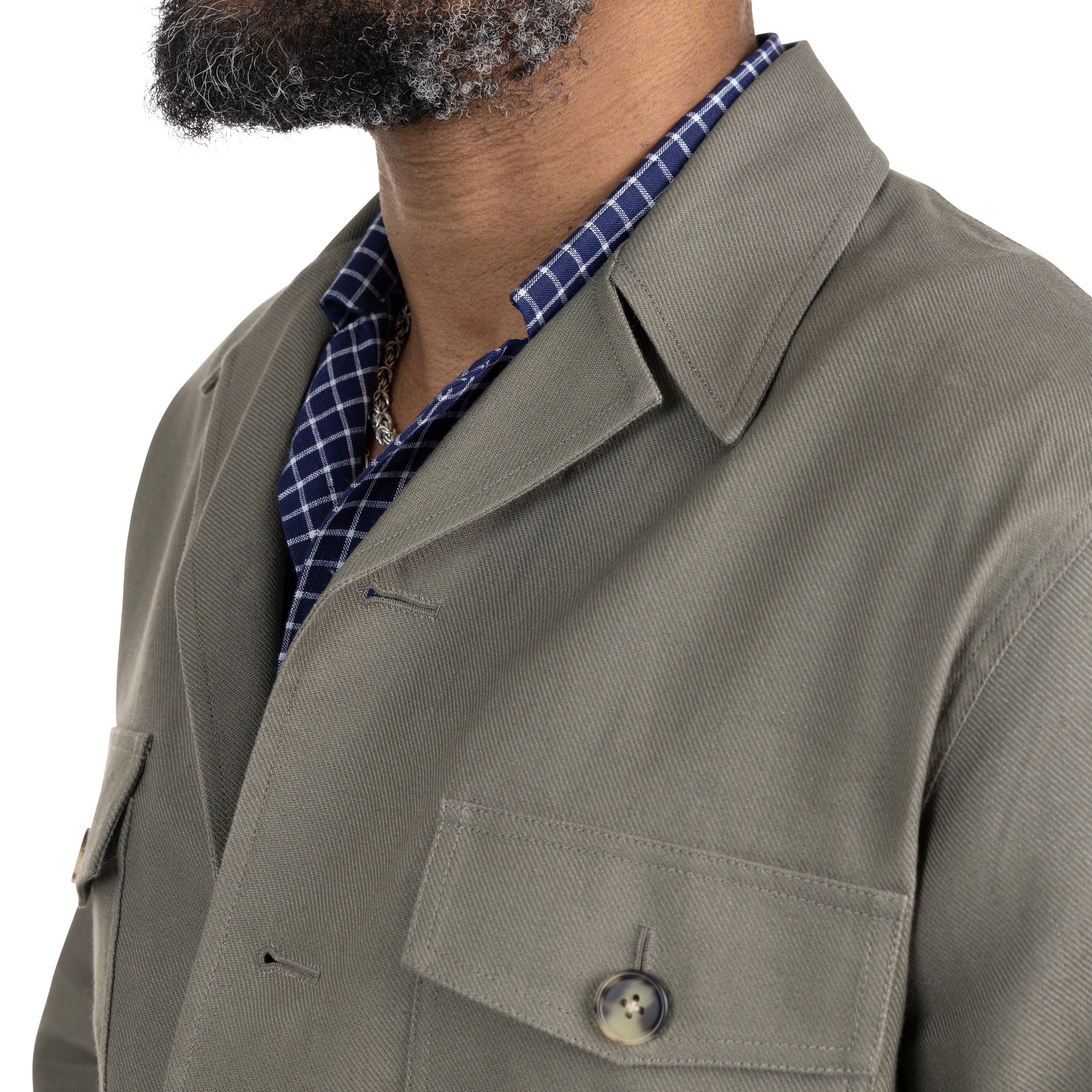 ジャケット・アウター ARMEN LINEN HERRINBONE WORK COAT ARMEN 〜 LINEN HERRINGBONE OVER-SIZED WORK COAT WITH