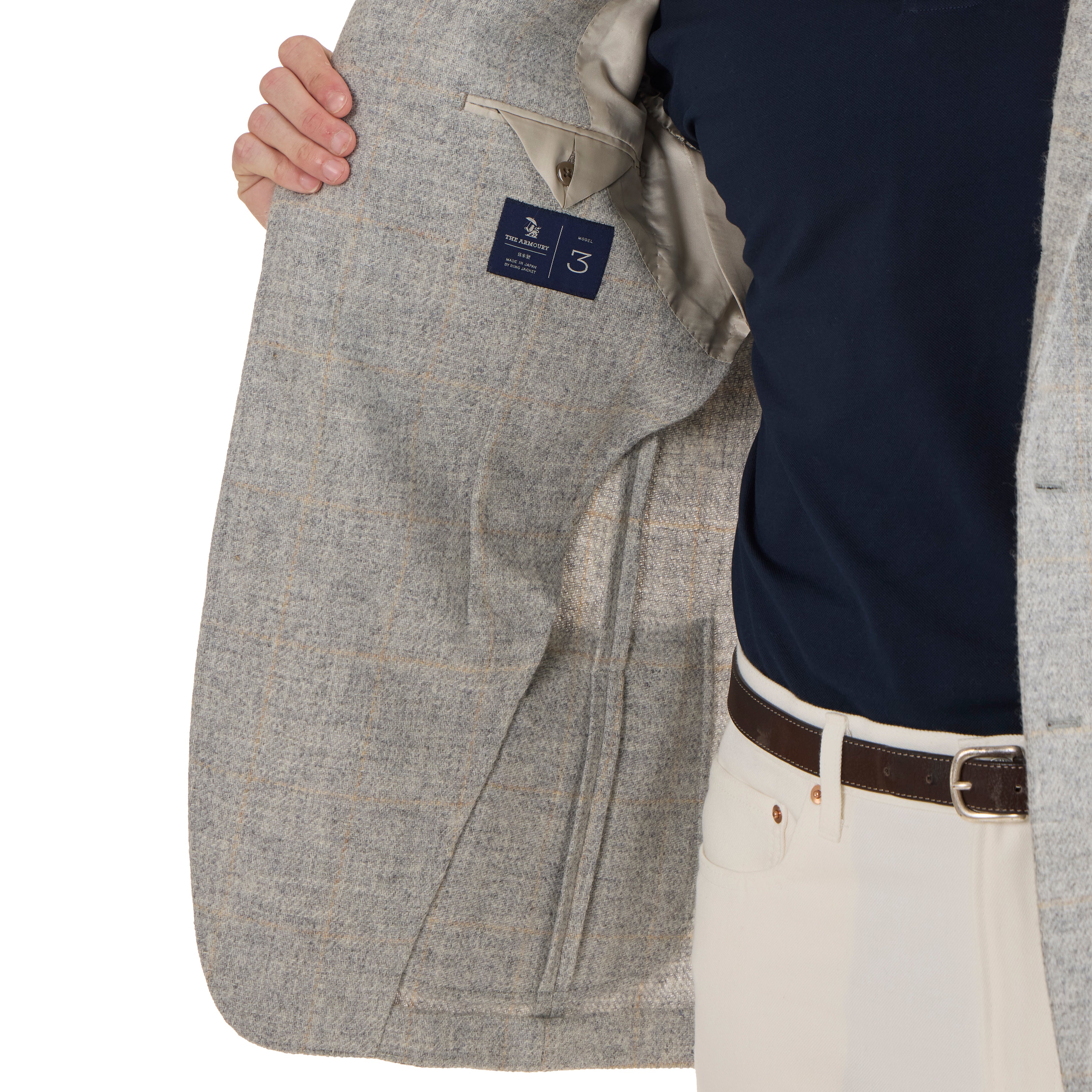 Wool Tweed Windowpane Model 3 Sport Coat - The Armoury