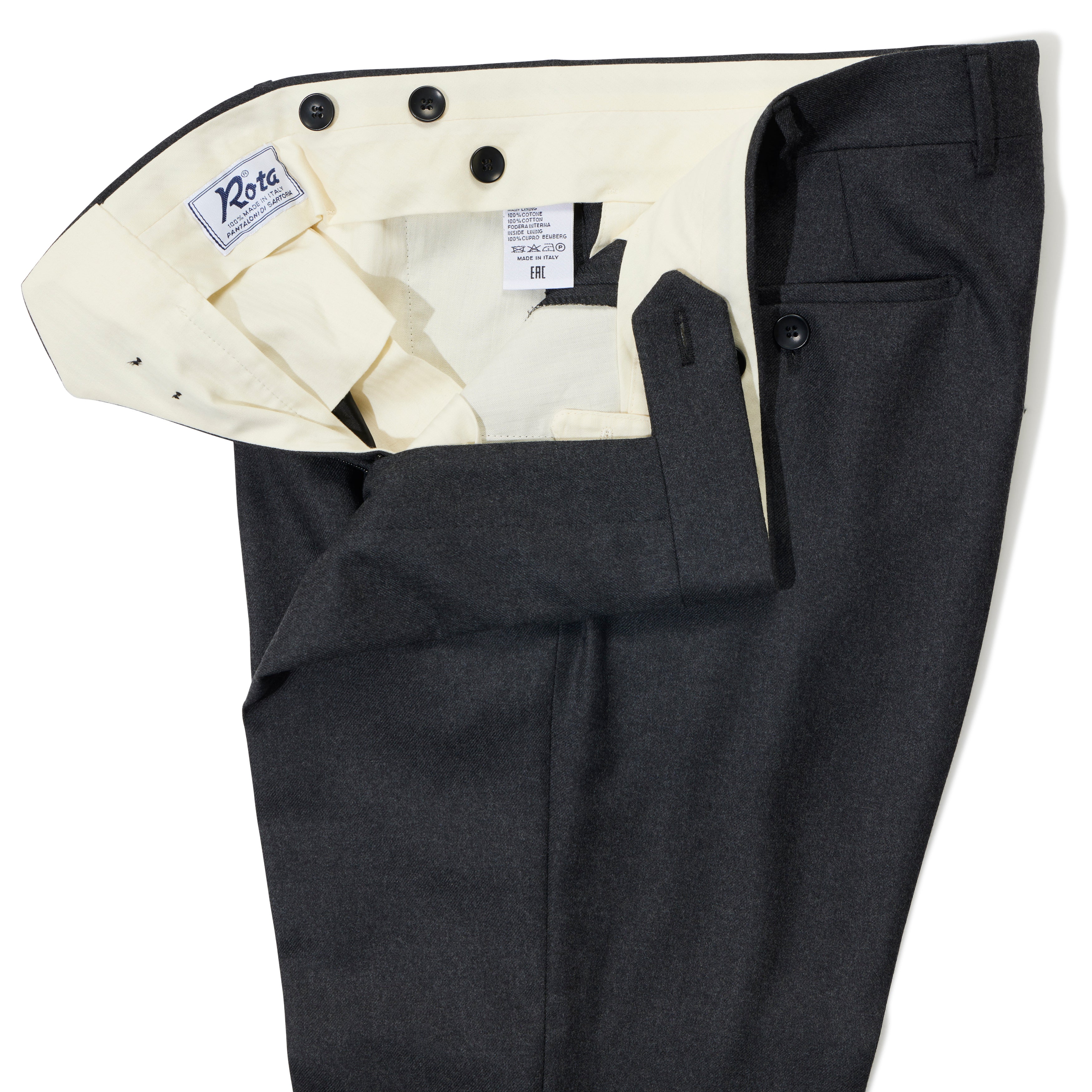 マーカウェア　FLAT FRONT TROUSERS WOOL FLANNEL Wool Flannel Flat-front Trousers - The Armoury