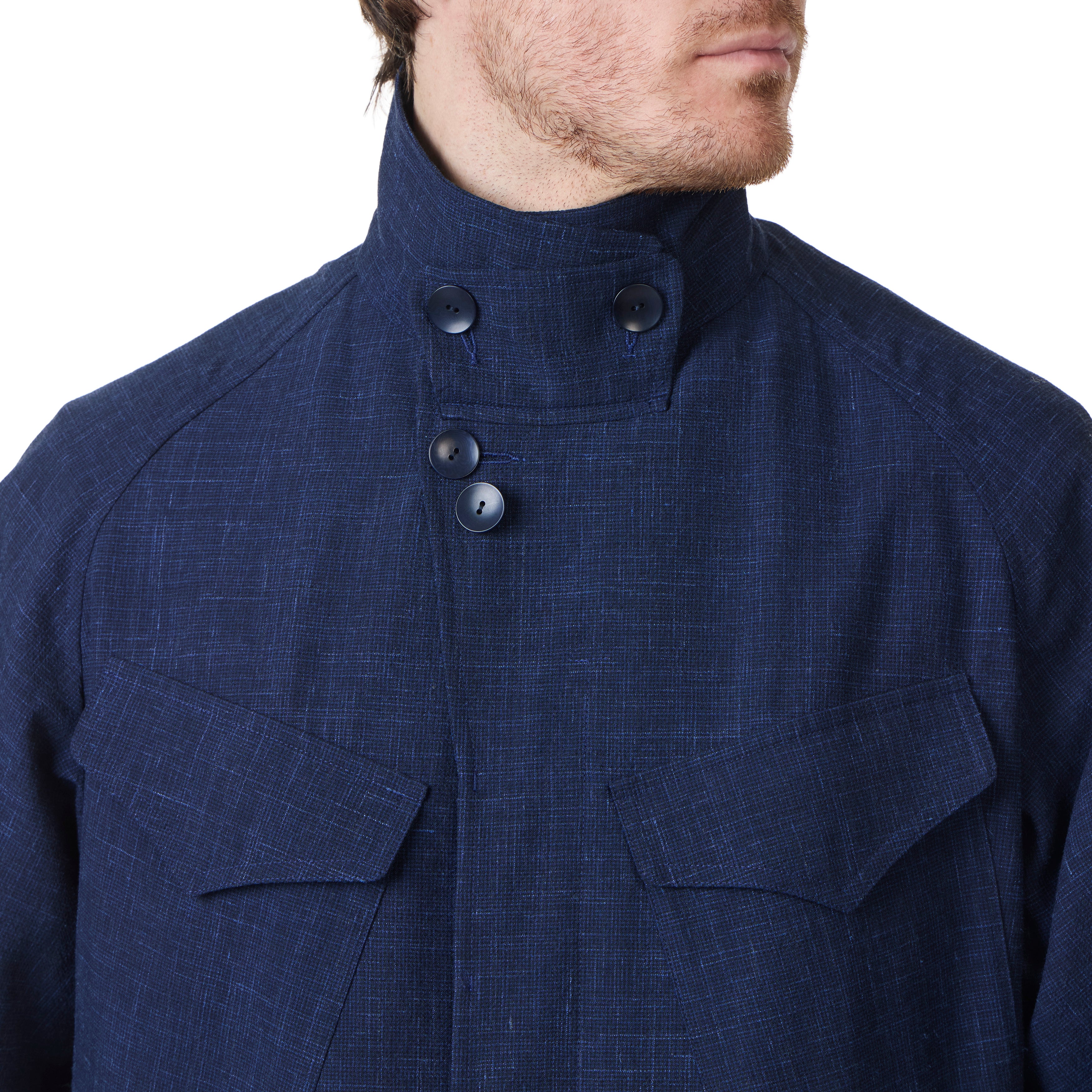 Robert Wool/Linen/Mohair Ripple Textured Field Jacket - The Armoury