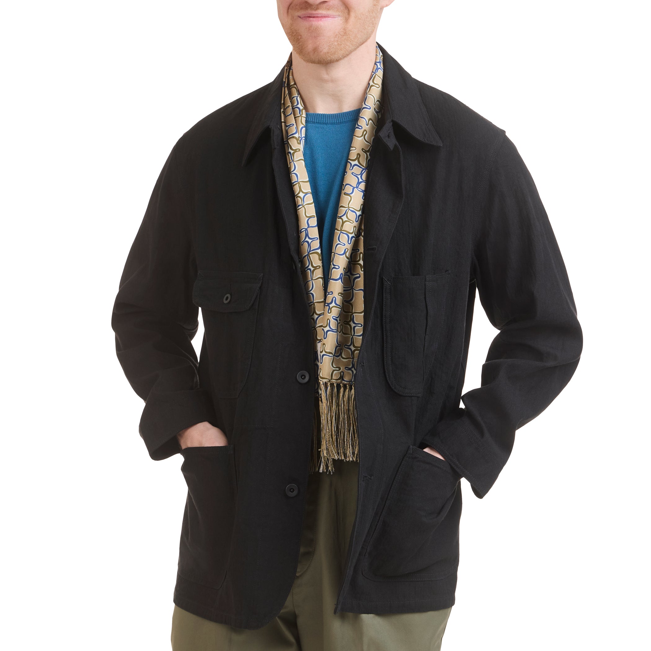 Jackson Linen-Cotton Heringbone Coverall Jacket - The Armoury