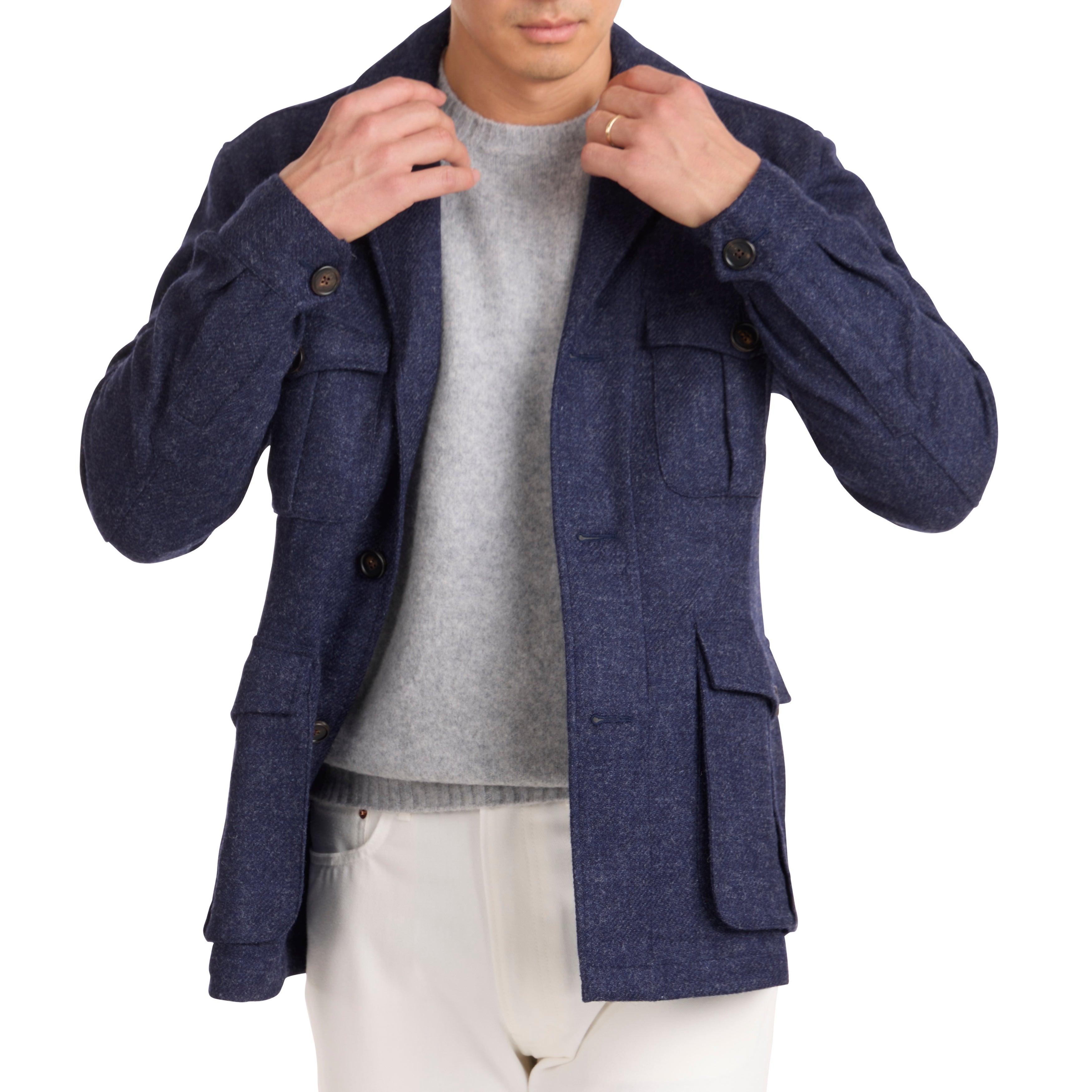 Wool Melange Tweed Safari Jacket II - The Armoury