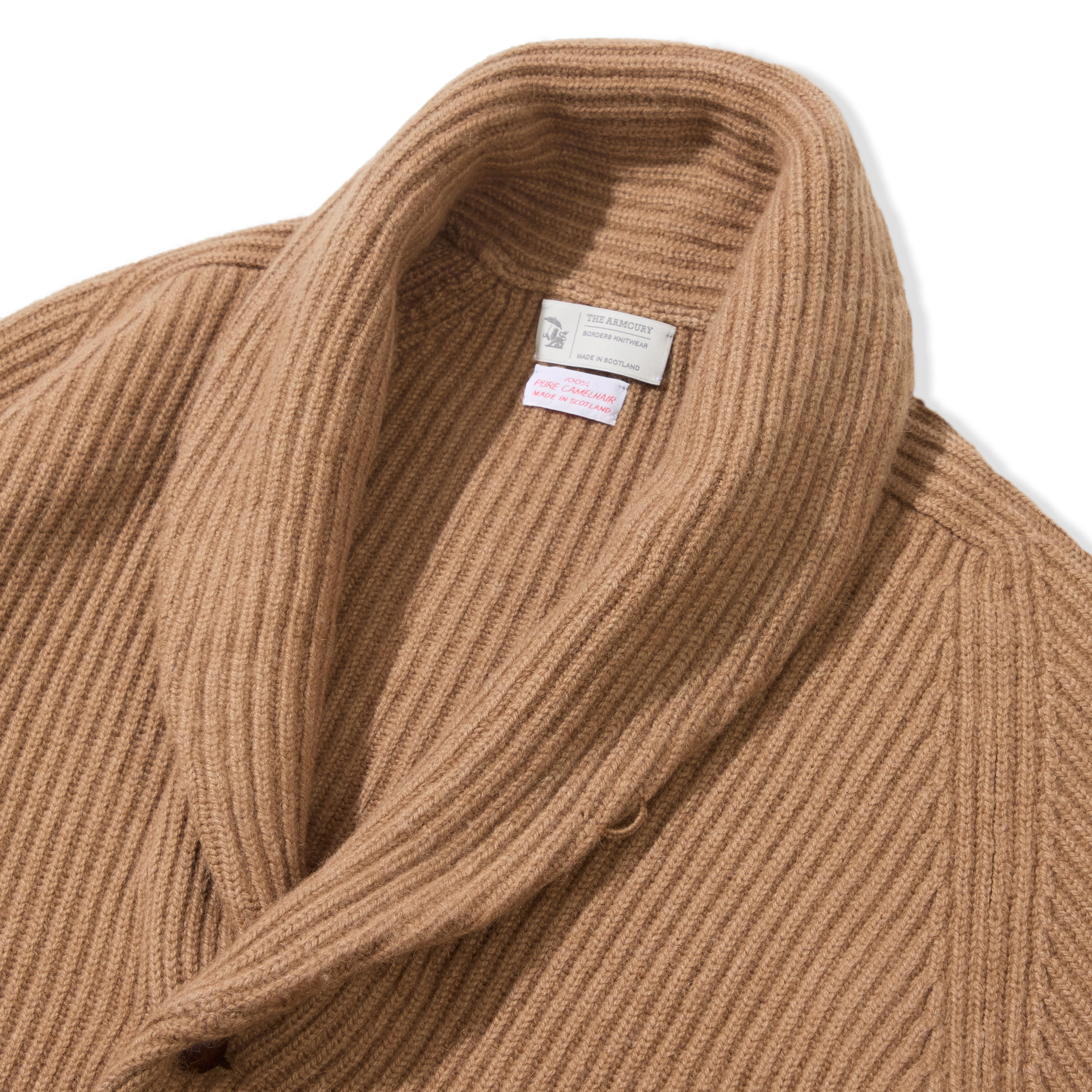 4-ply Camelhair Shawl-collar Cardigan - The Armoury