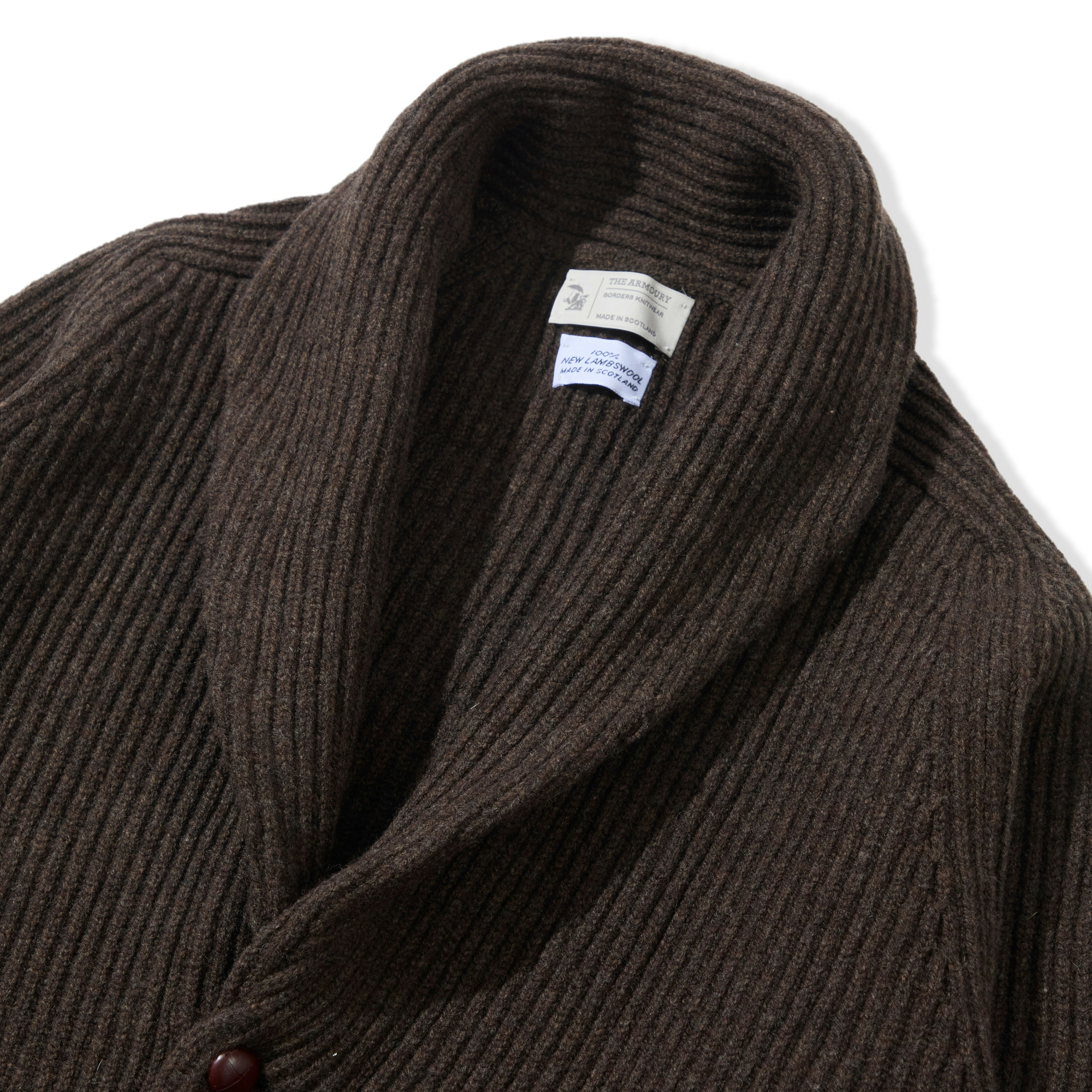 4-ply Lambswool Shawl-collar Cardigan The Armoury