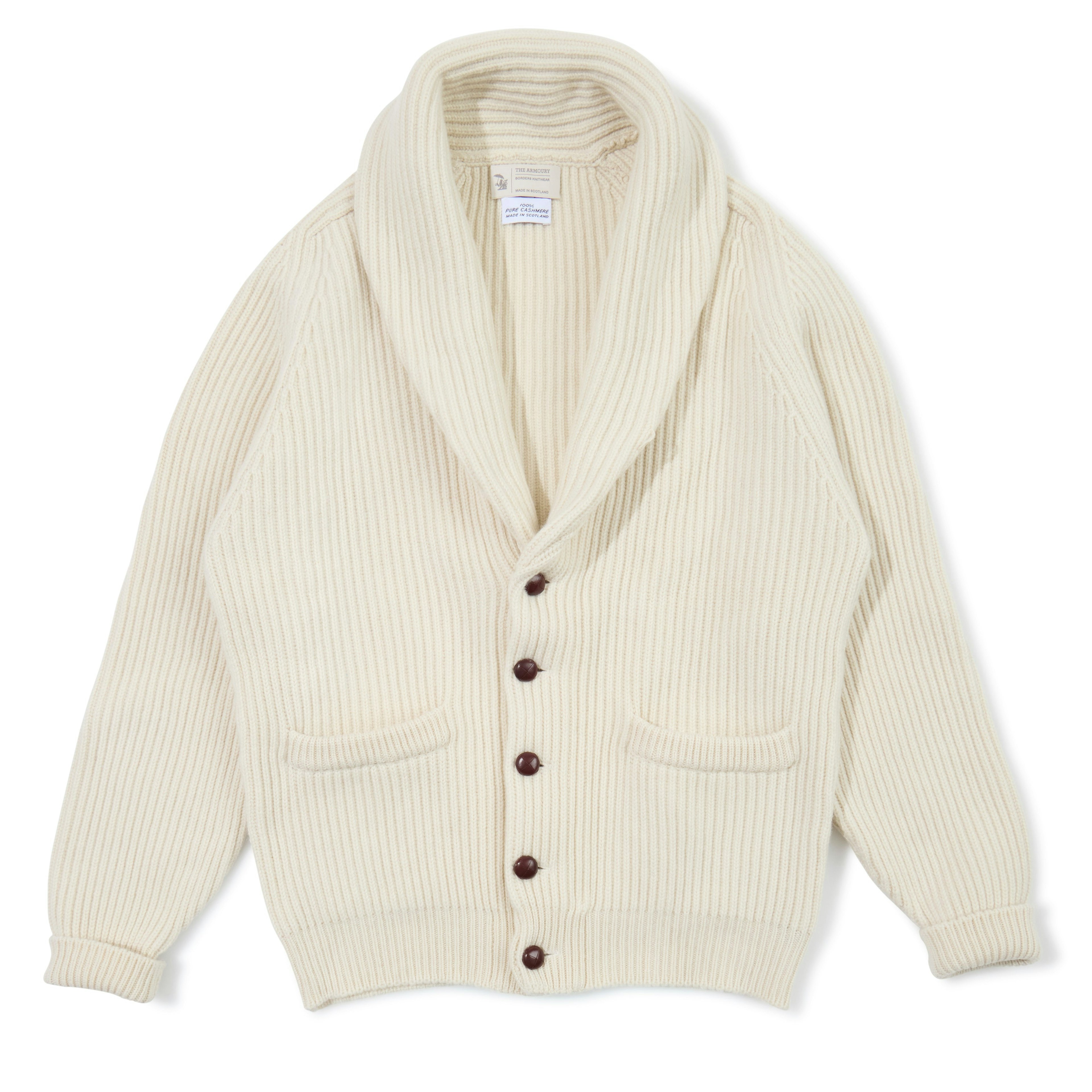 4-ply Cashmere Shawl-collar Cardigan The Armoury