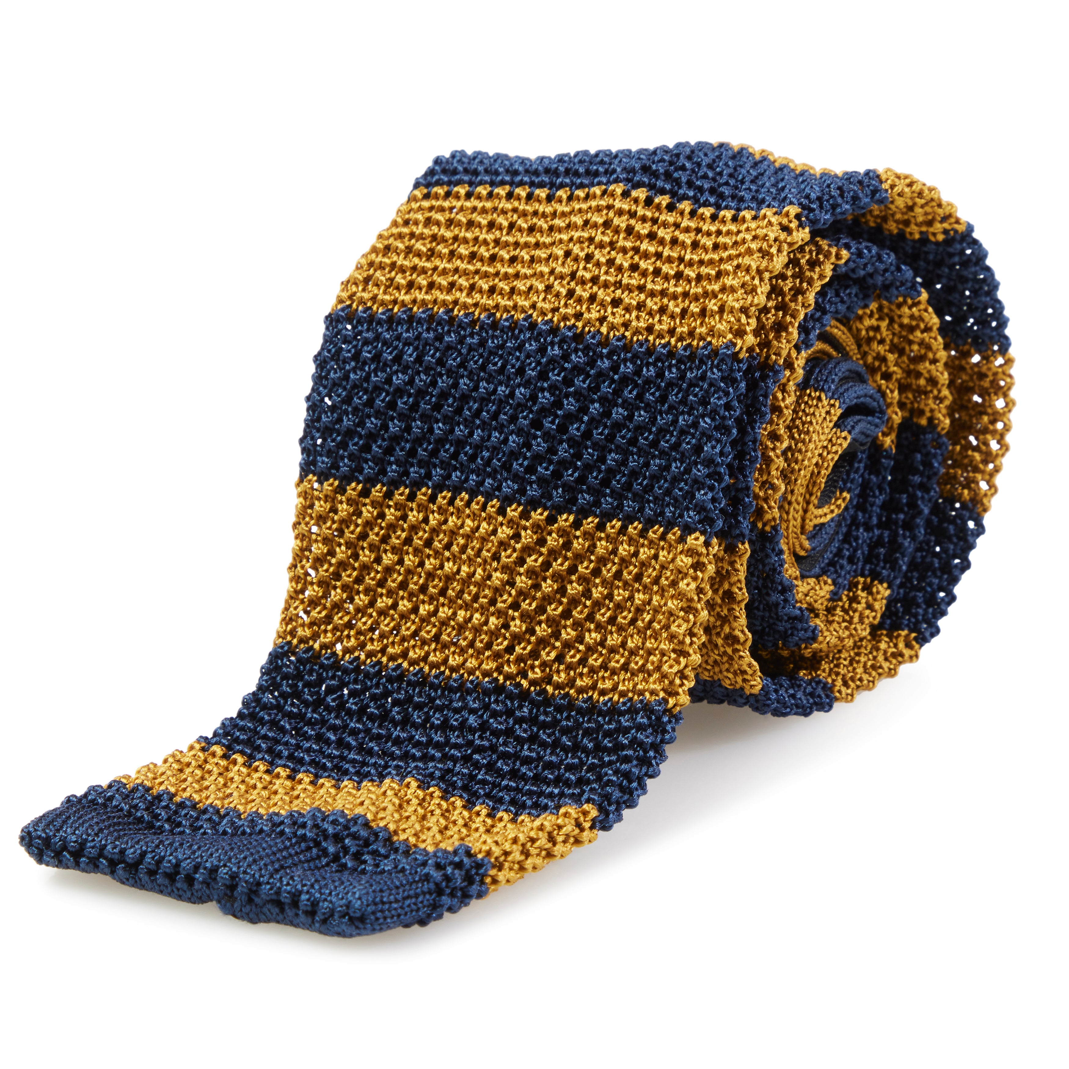 青紺 美品 BORRELLI Cotton knit tie Italian Silk Knit Tie - Blue Poppy – Brooklyn Tailors
