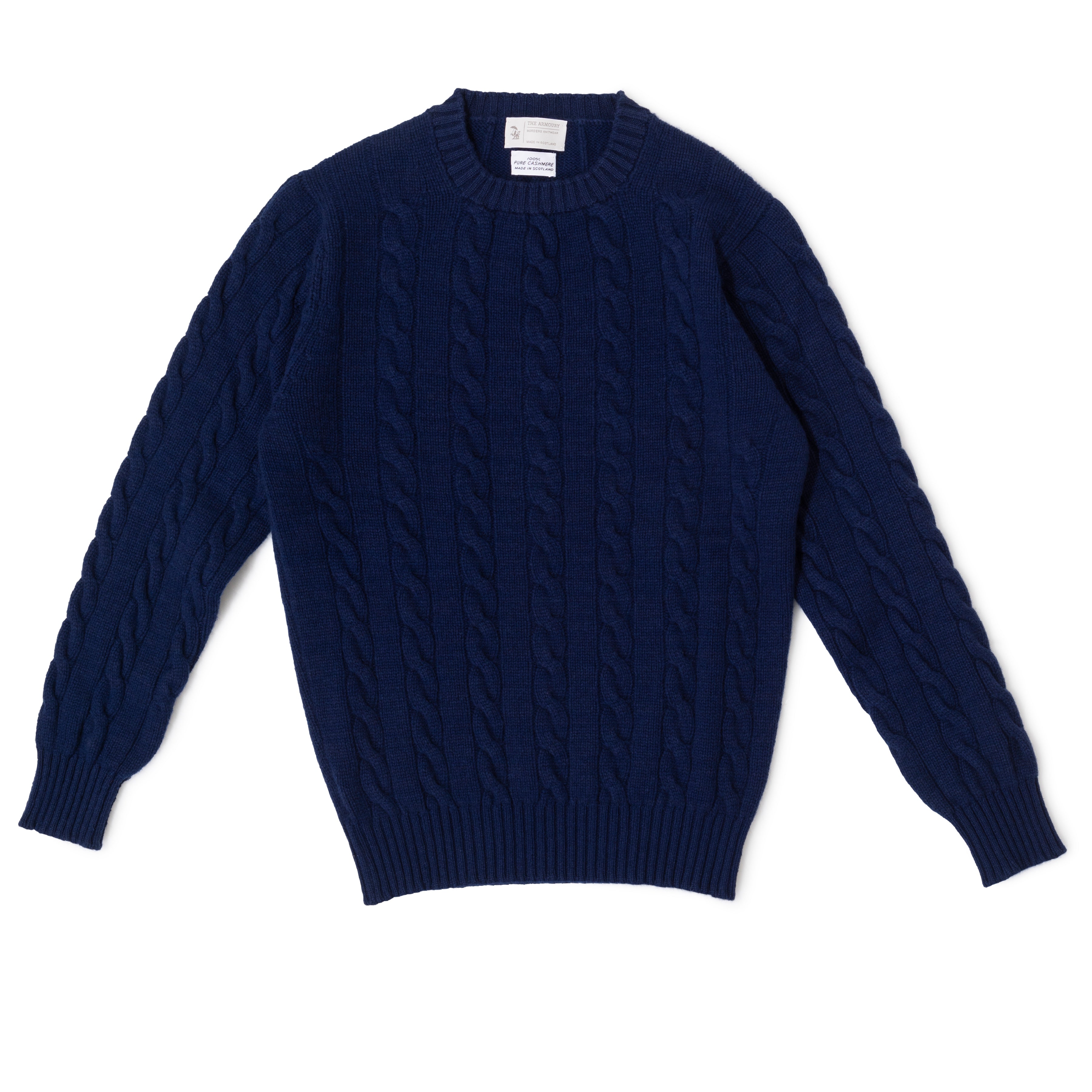 Cashmere Cable-knit Crewneck Sweater