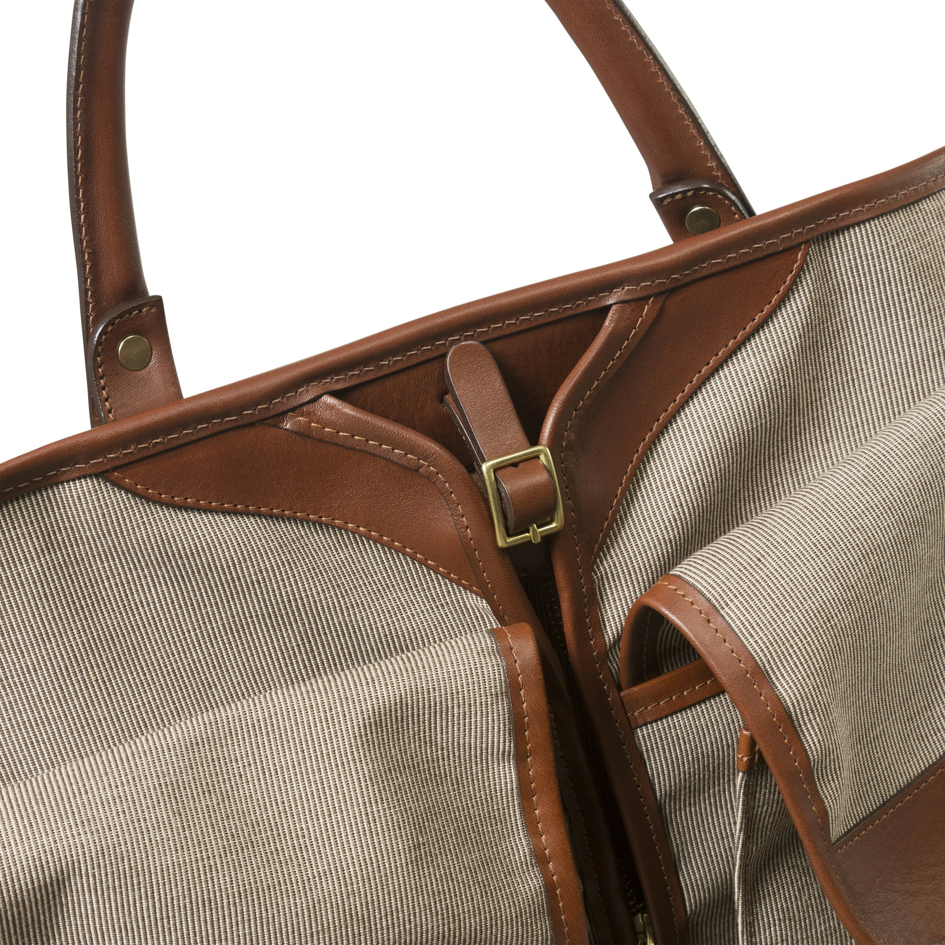 Frank Clegg  Green Canvas Chestnut Leather Garment Bag – Baltzar