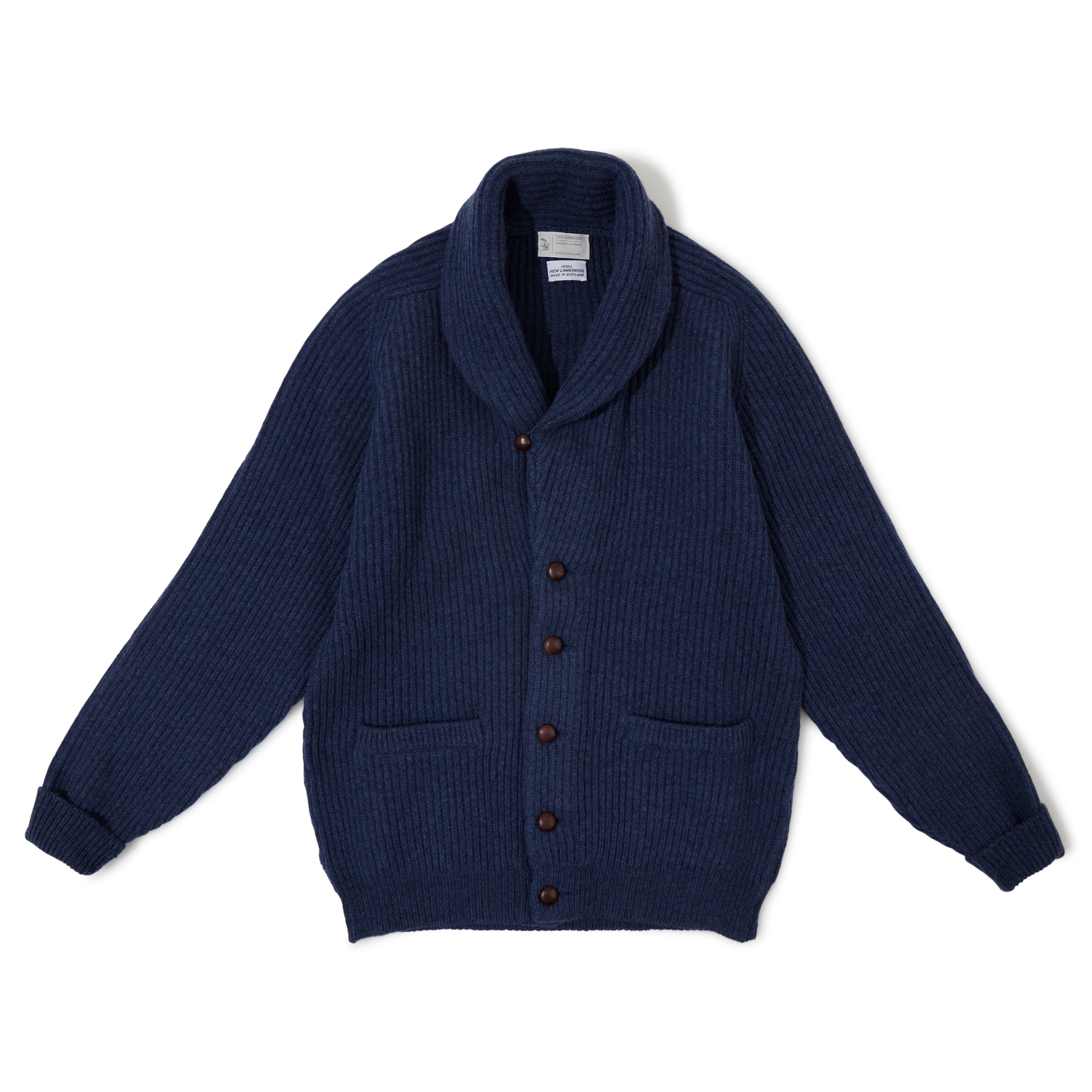 4 ply Lambswool Shawl collar Cardigan The Armoury