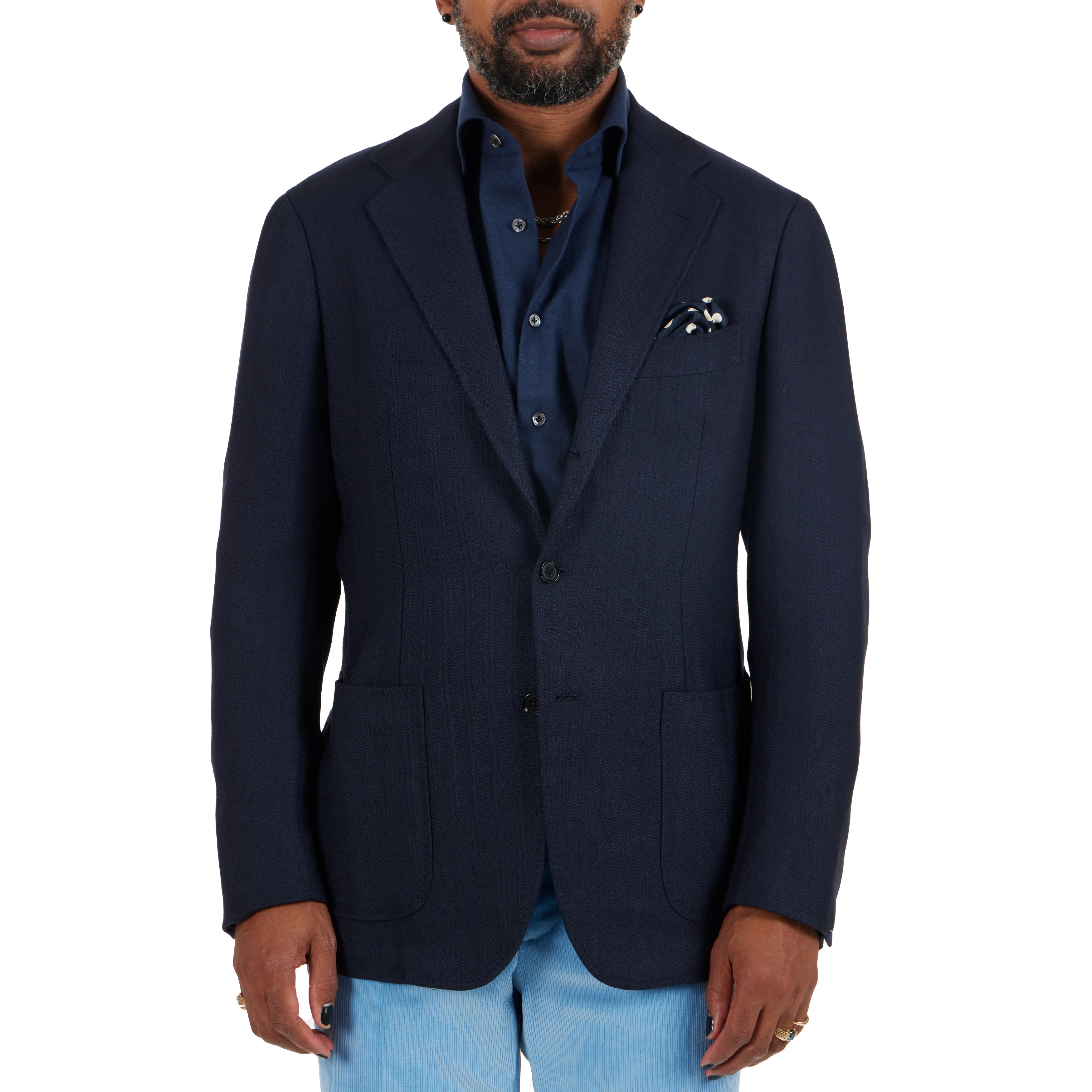 Wool/Silk Herringbone Model 3 Sport Coat