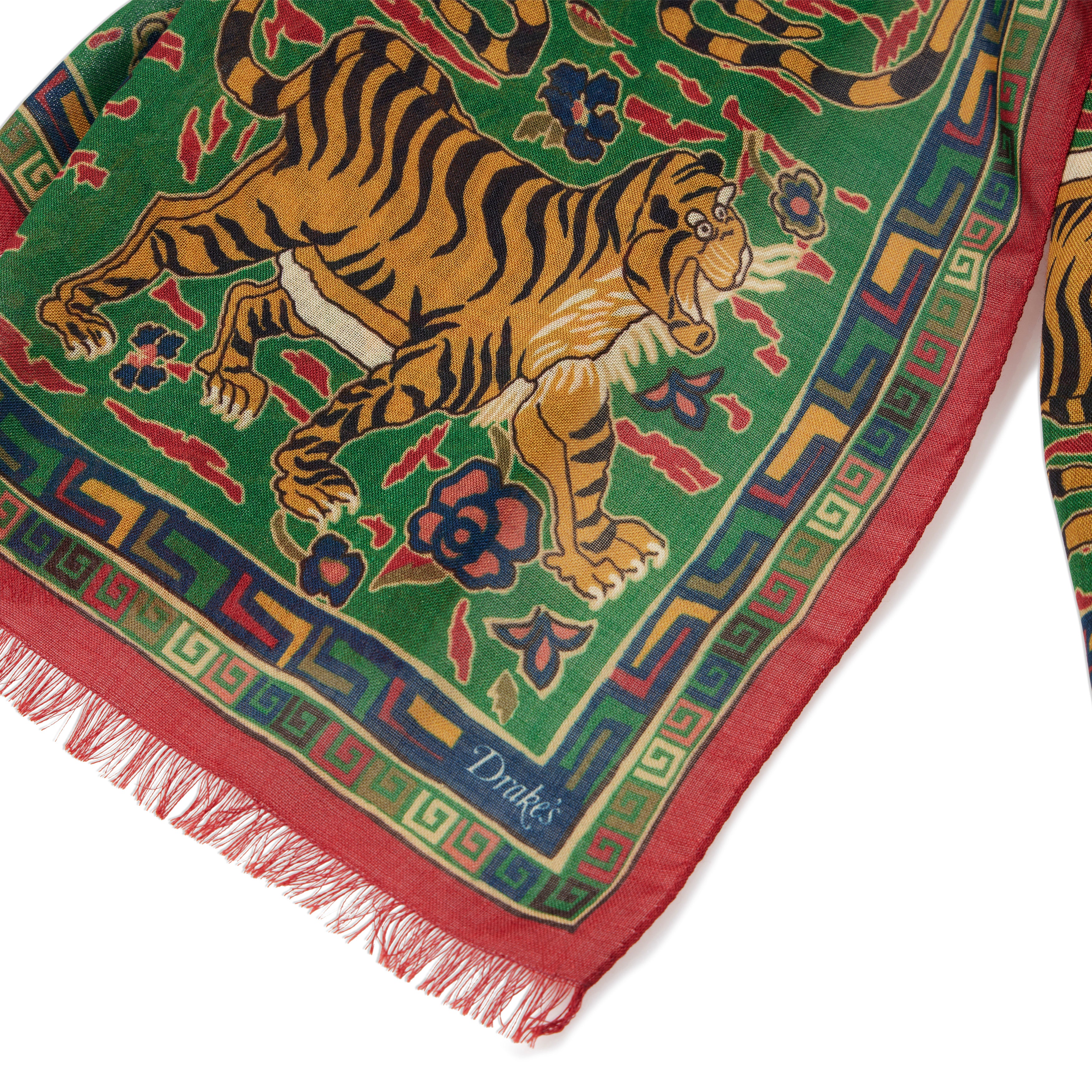 Wool/Silk Tiger Print Scarf