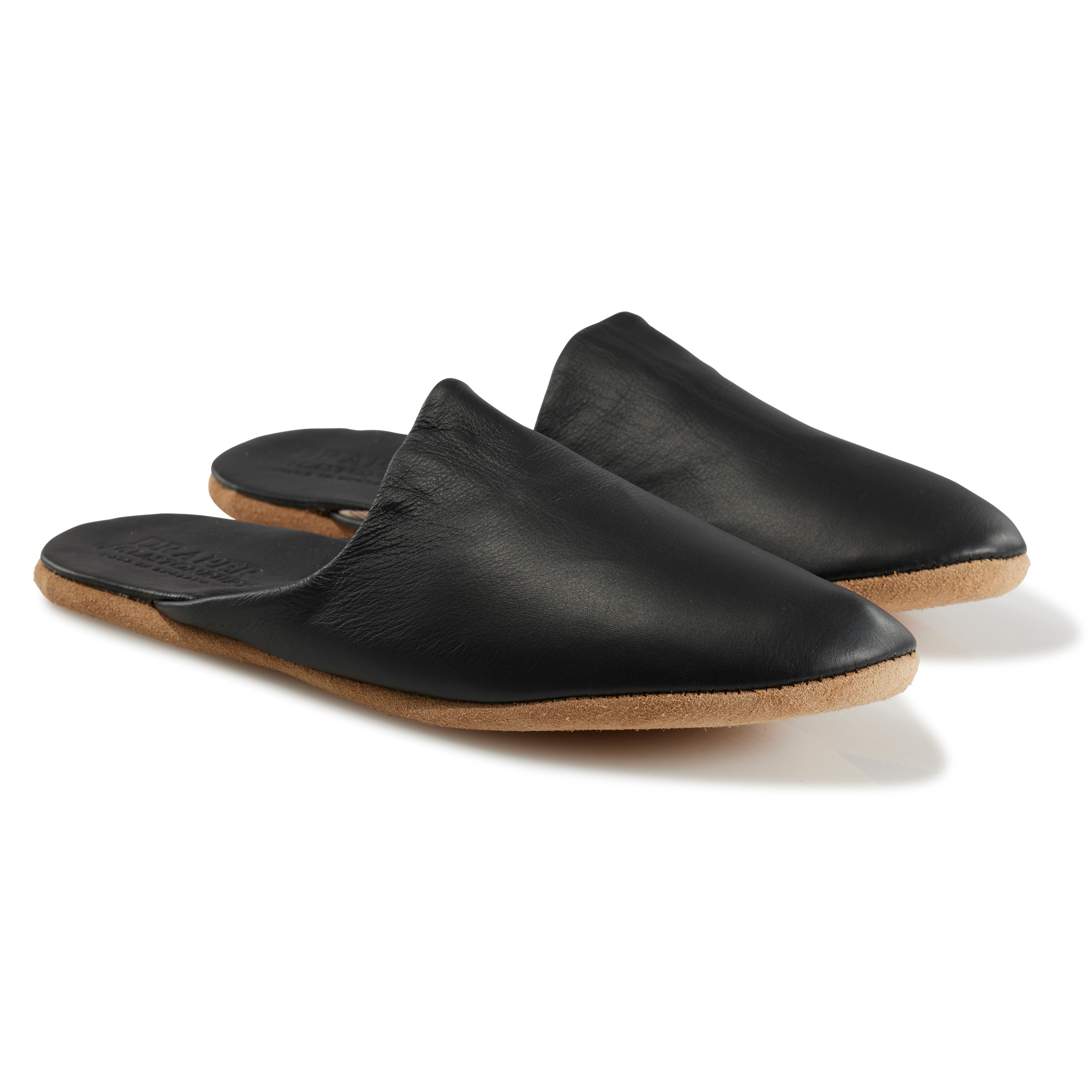 Mens leather store mule slippers