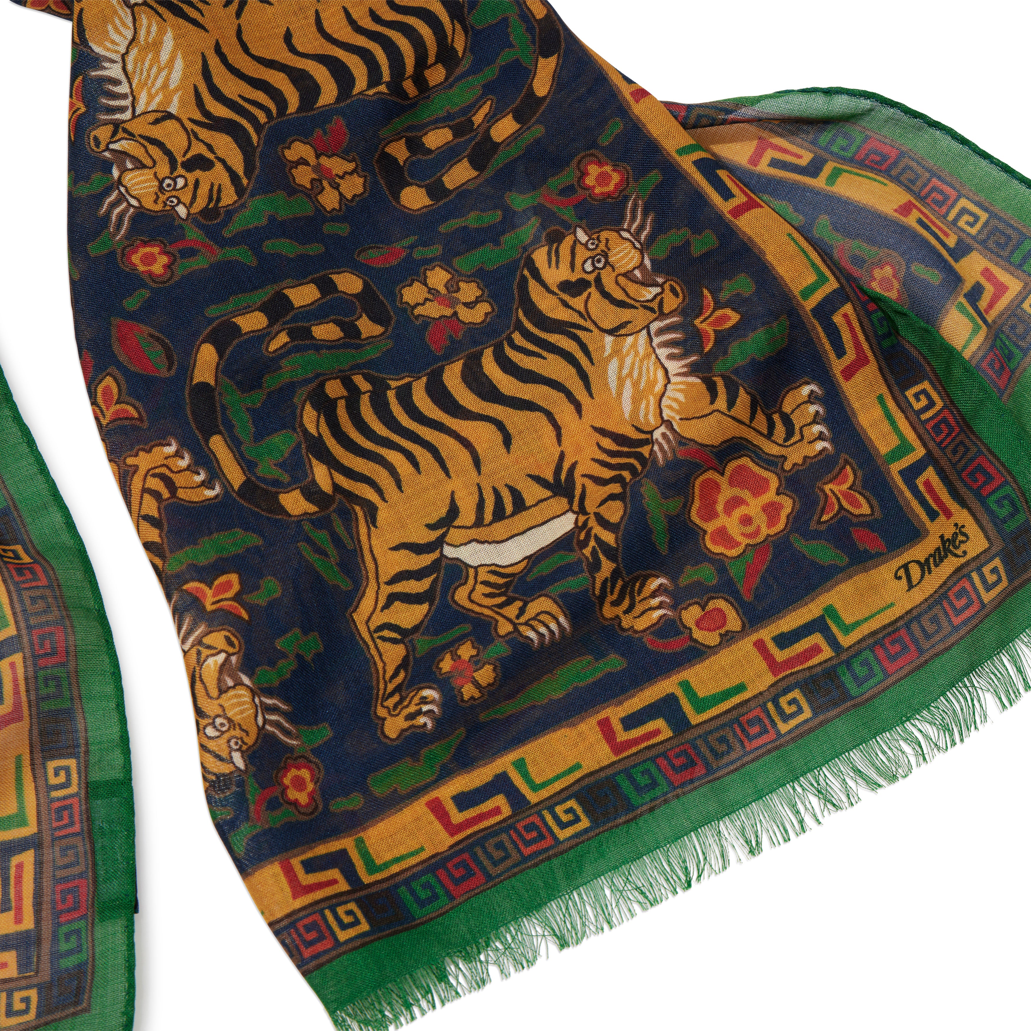 Wool/Silk Tiger Print Scarf