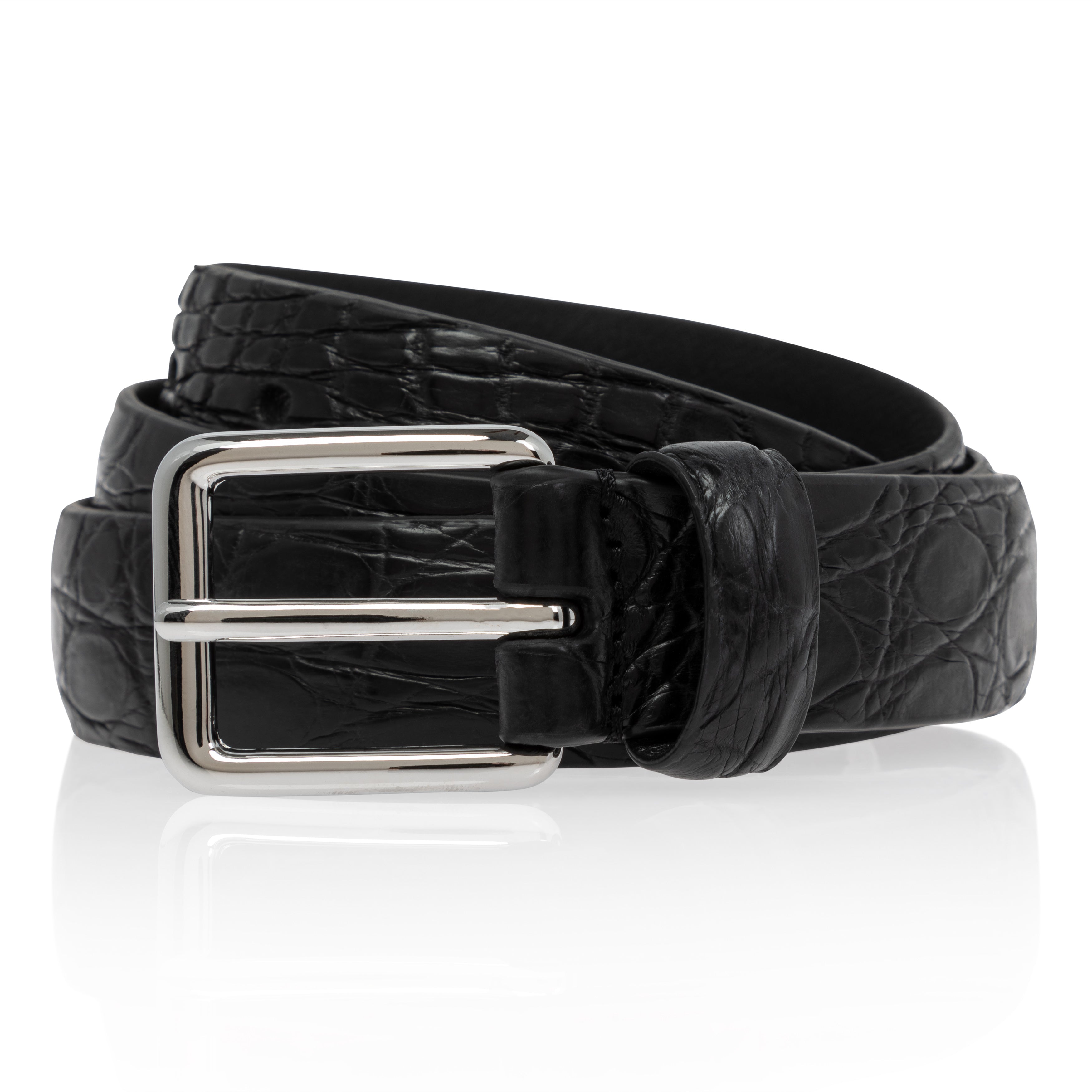 Black crocodile outlet belt