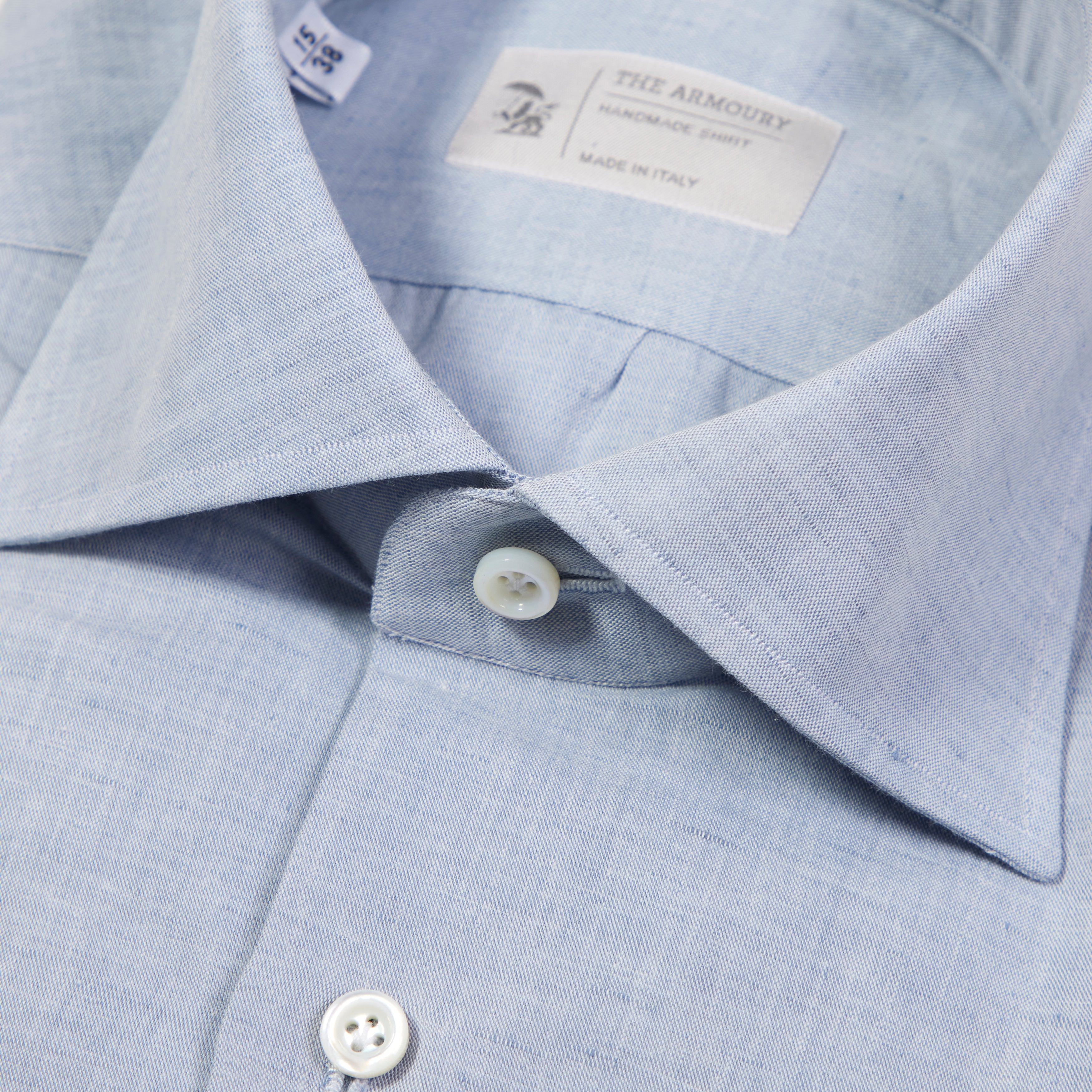 Linen/Cotton Spread Collar Shirt