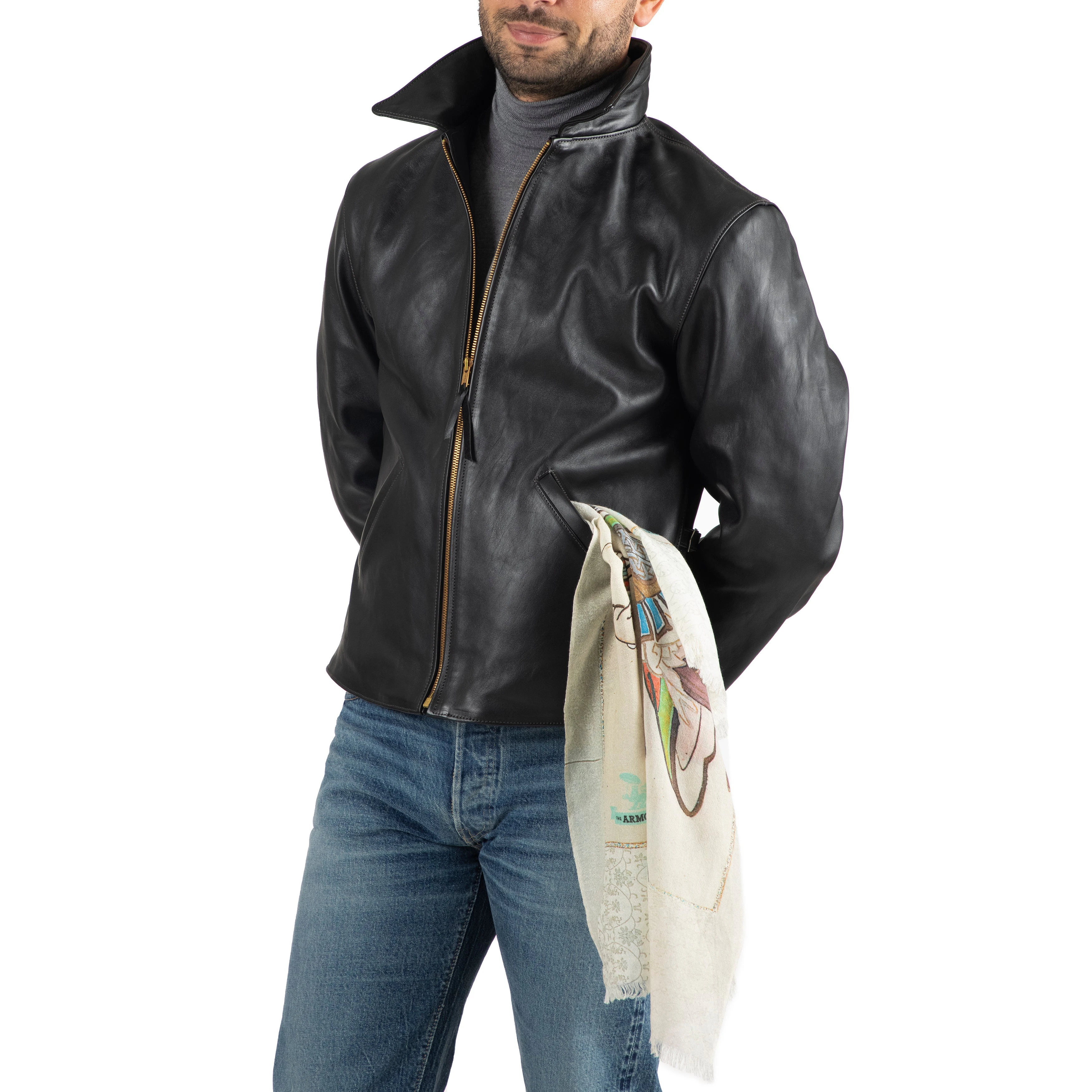 Horsehide Leather Cafe Racer Jacket - The Armoury