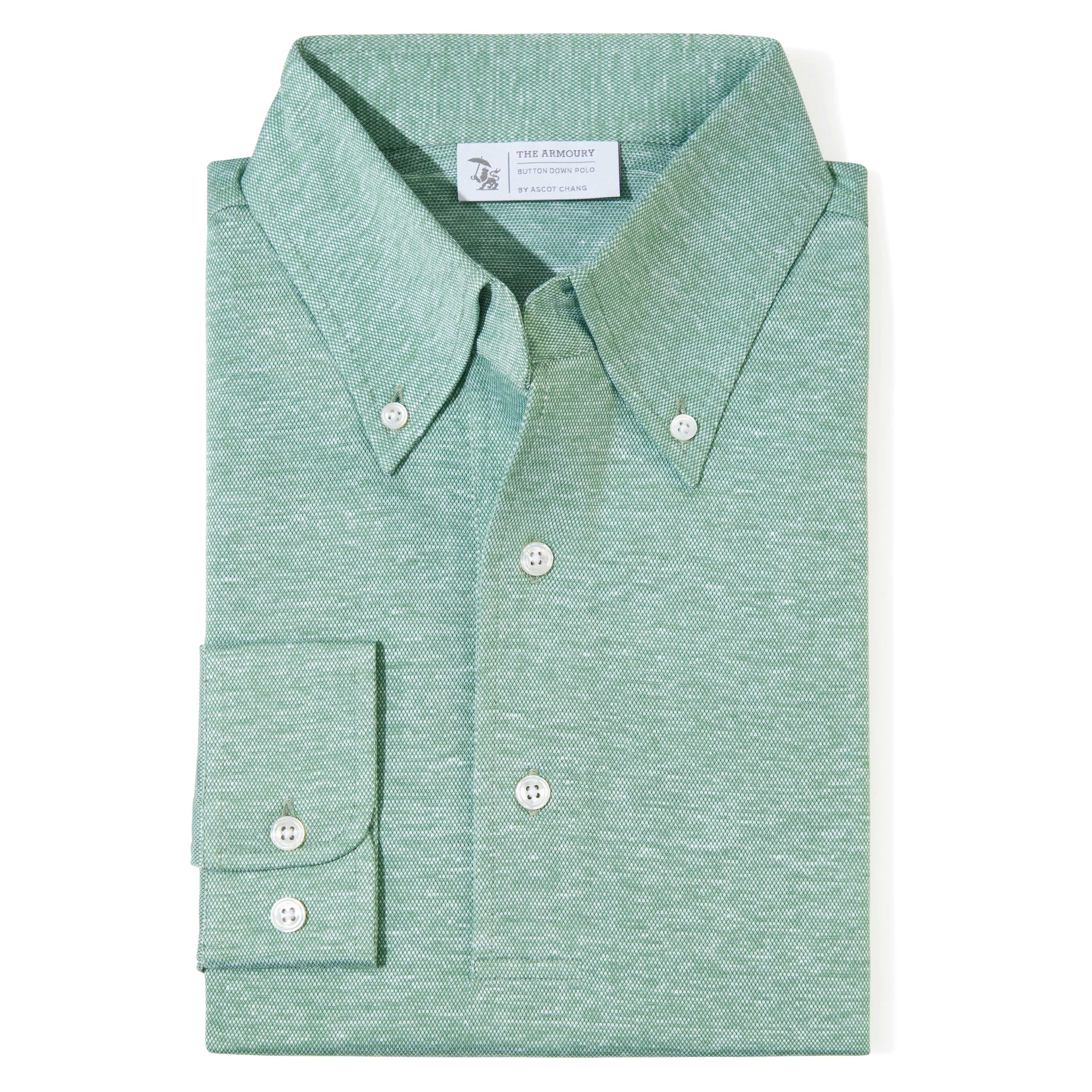 Cotton/Linen Long-sleeve Button-down Polo - The Armoury