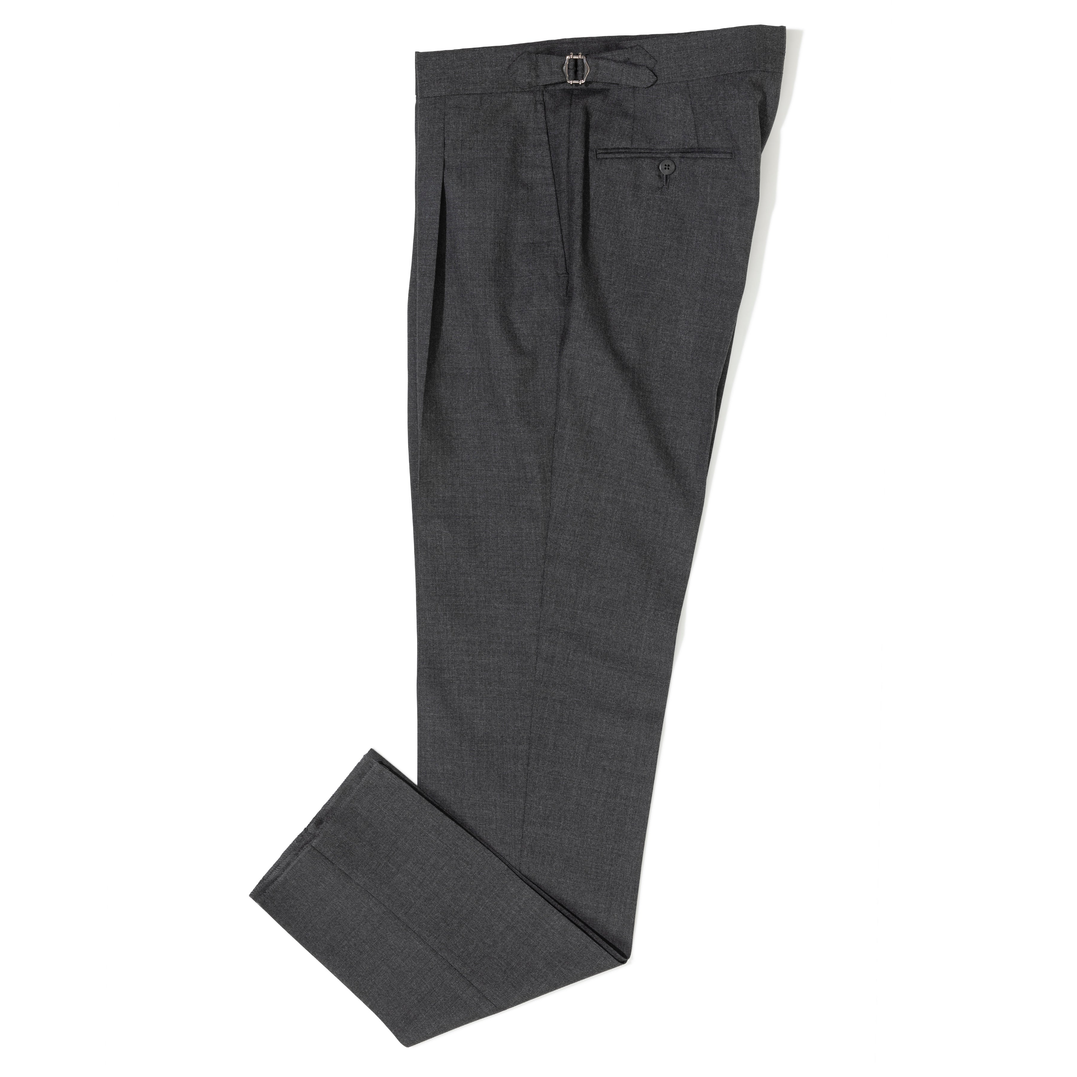 Wool-blend trousers Slim Fit - Black/Grey marl - Men | H&M IN