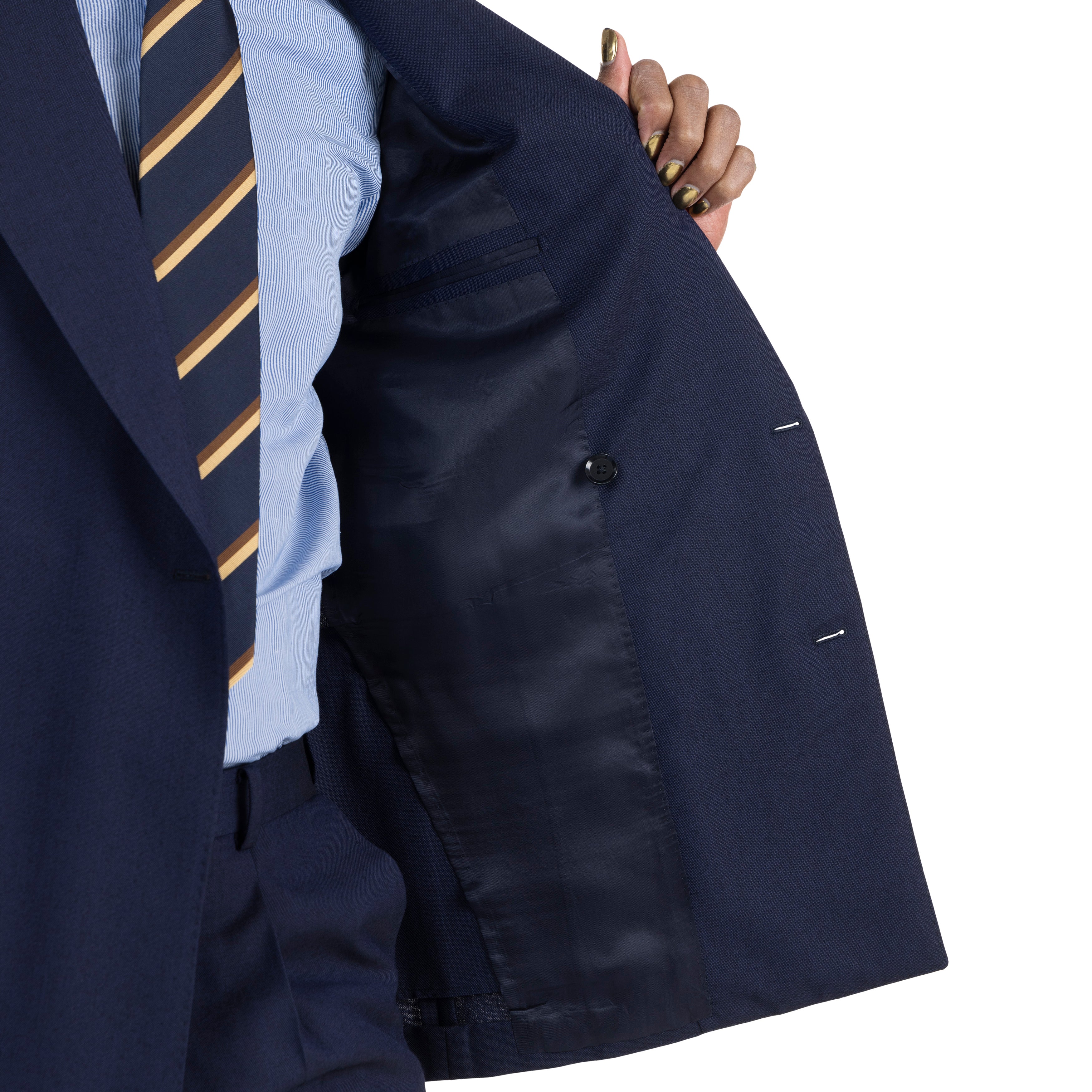 AX フルスーツ ネイビー Wool Model 6B Suit - The Armoury