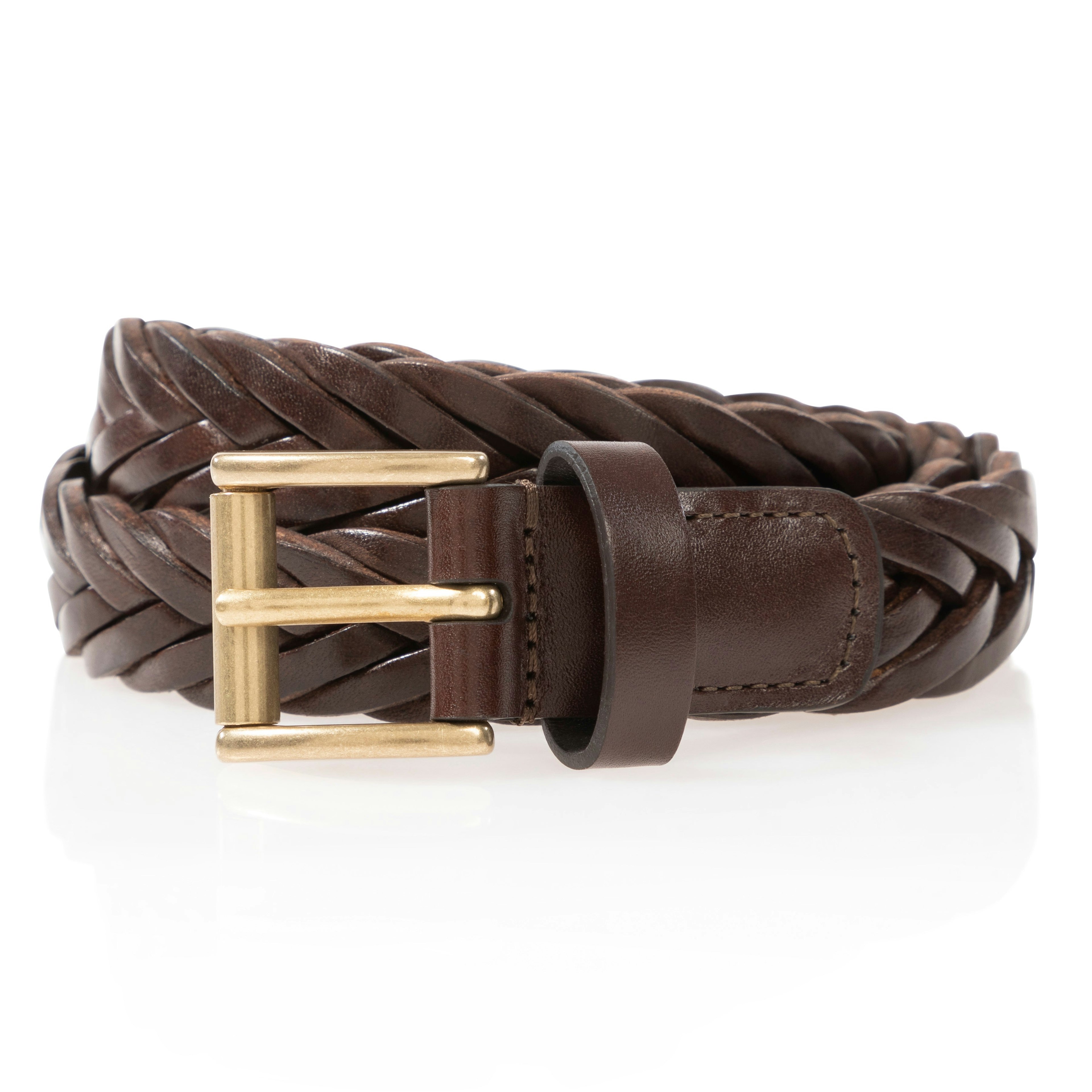 Andersons Leather Braid Belt M1 BROWN• Michele Inzerillo