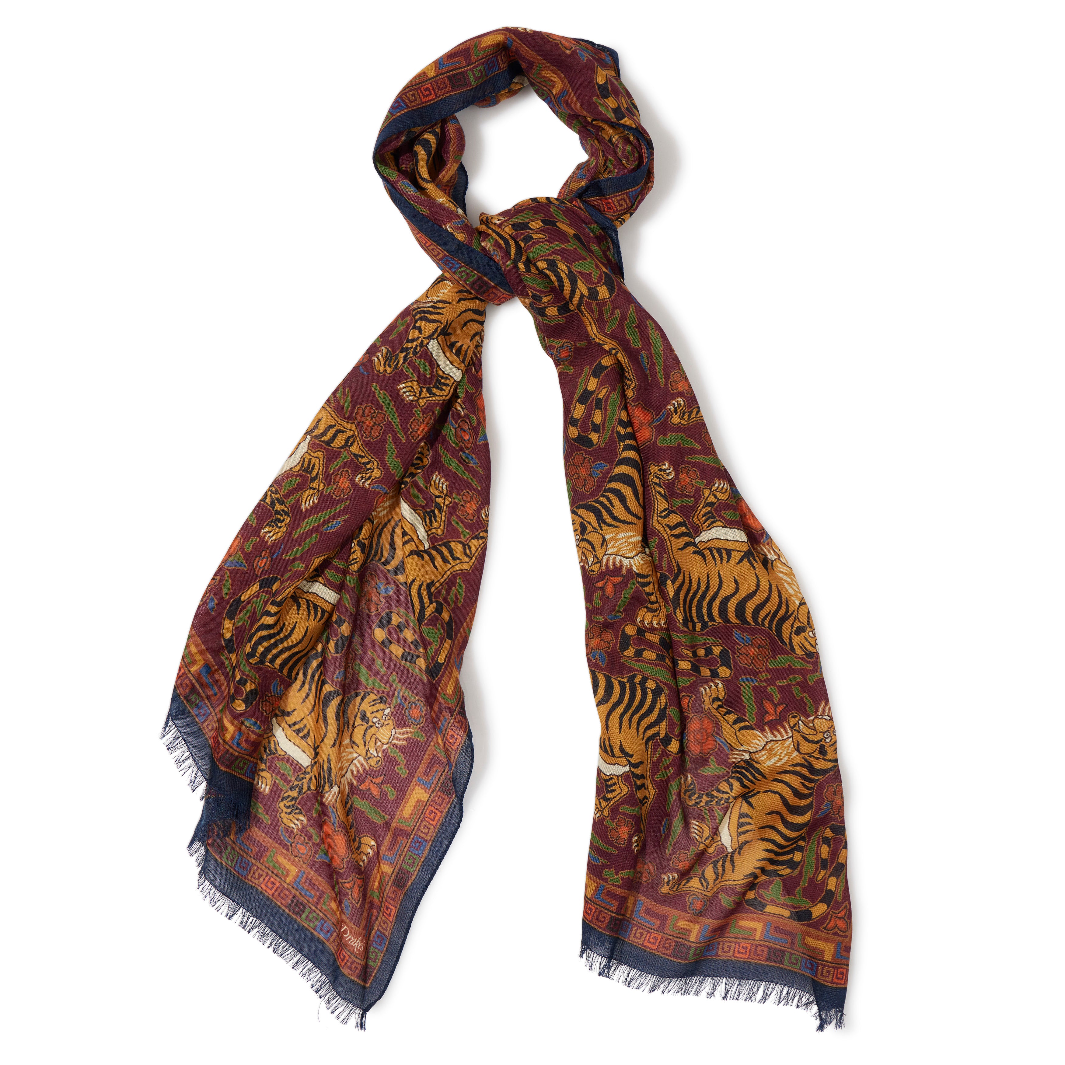 Wool/Silk Tiger Print Scarf