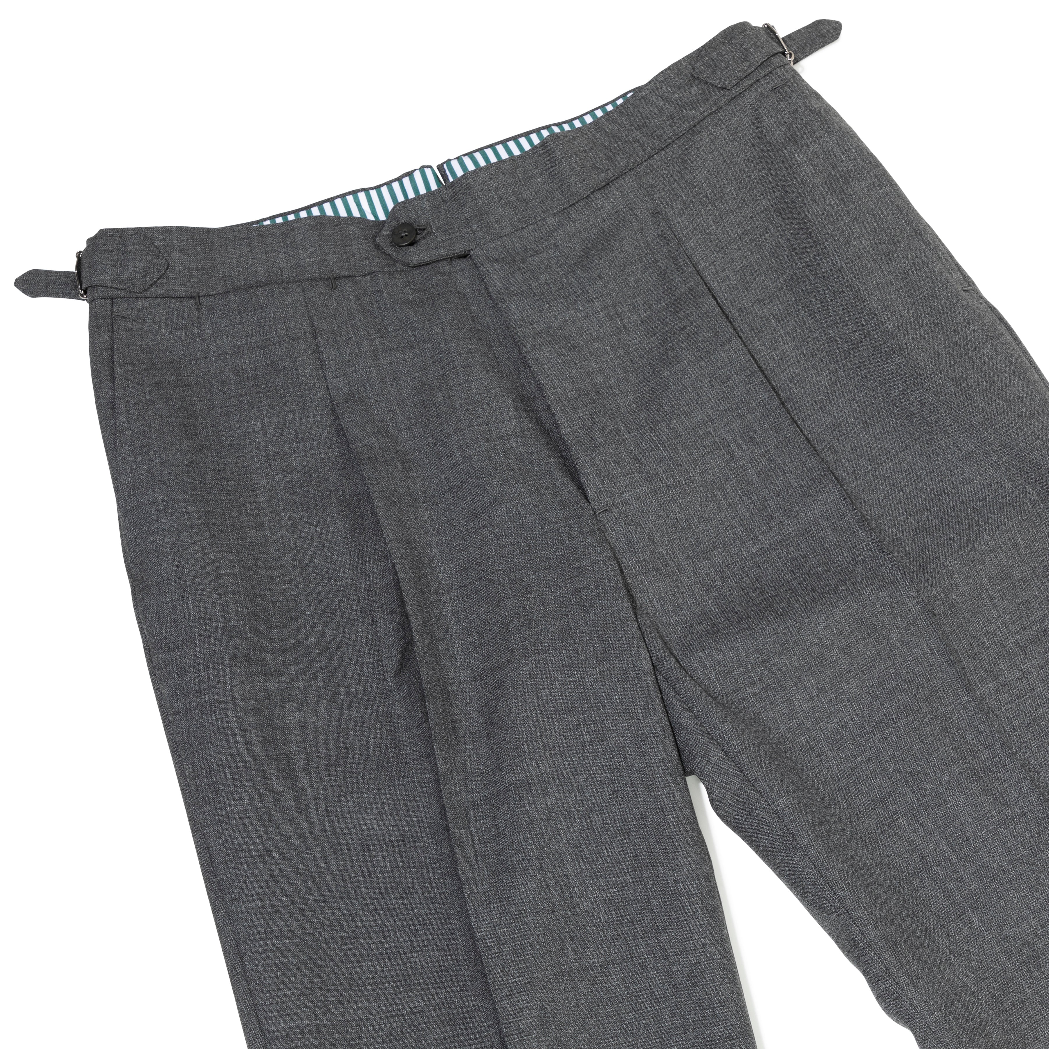 2-ply Wool Side Tab Trousers