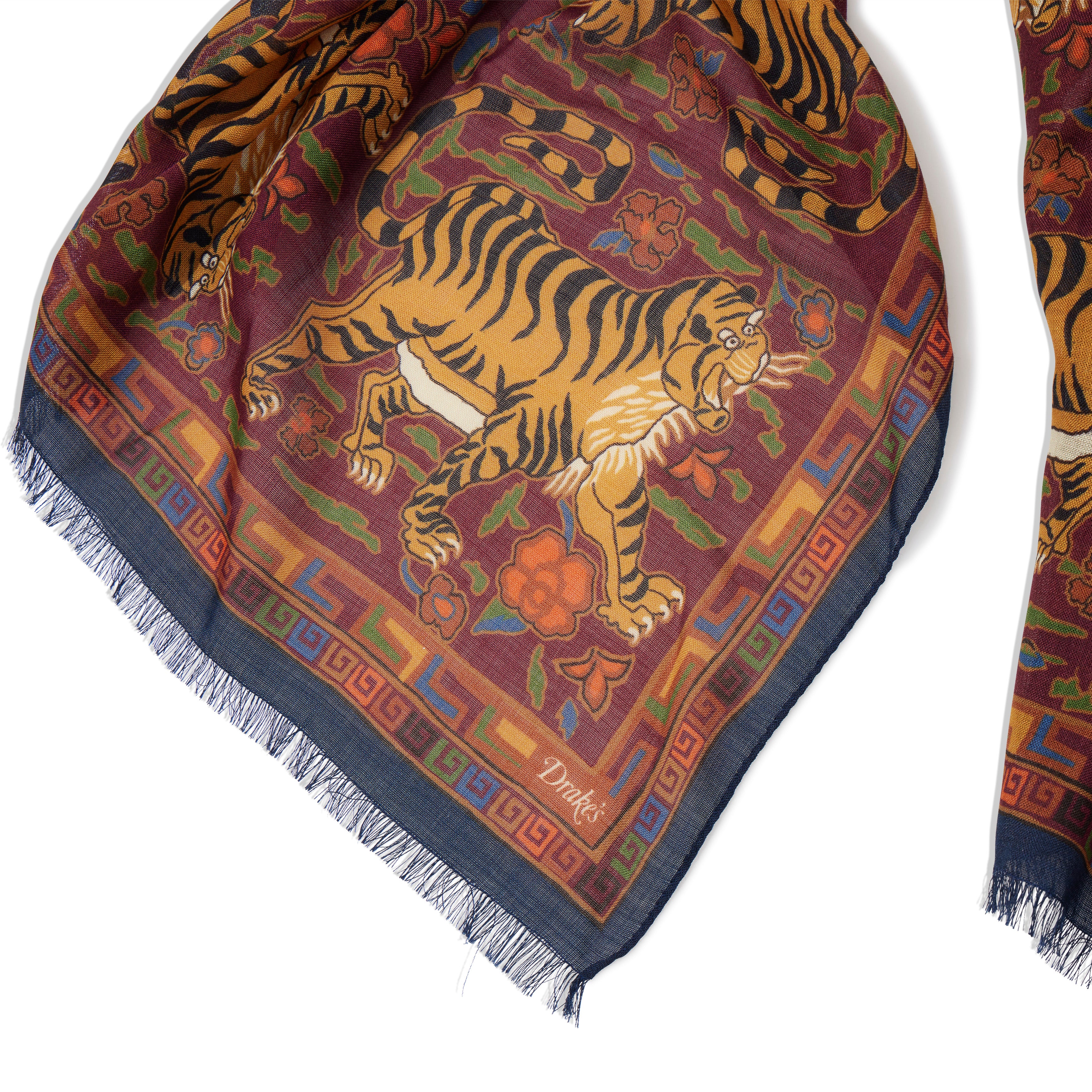 Wool/Silk Tiger Print Scarf - The Armoury