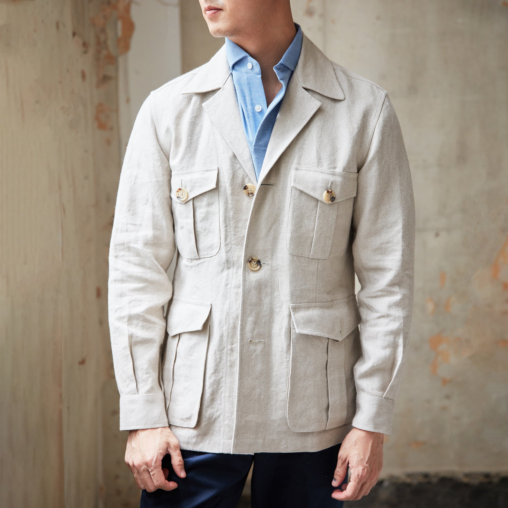 Linen safari store jacket