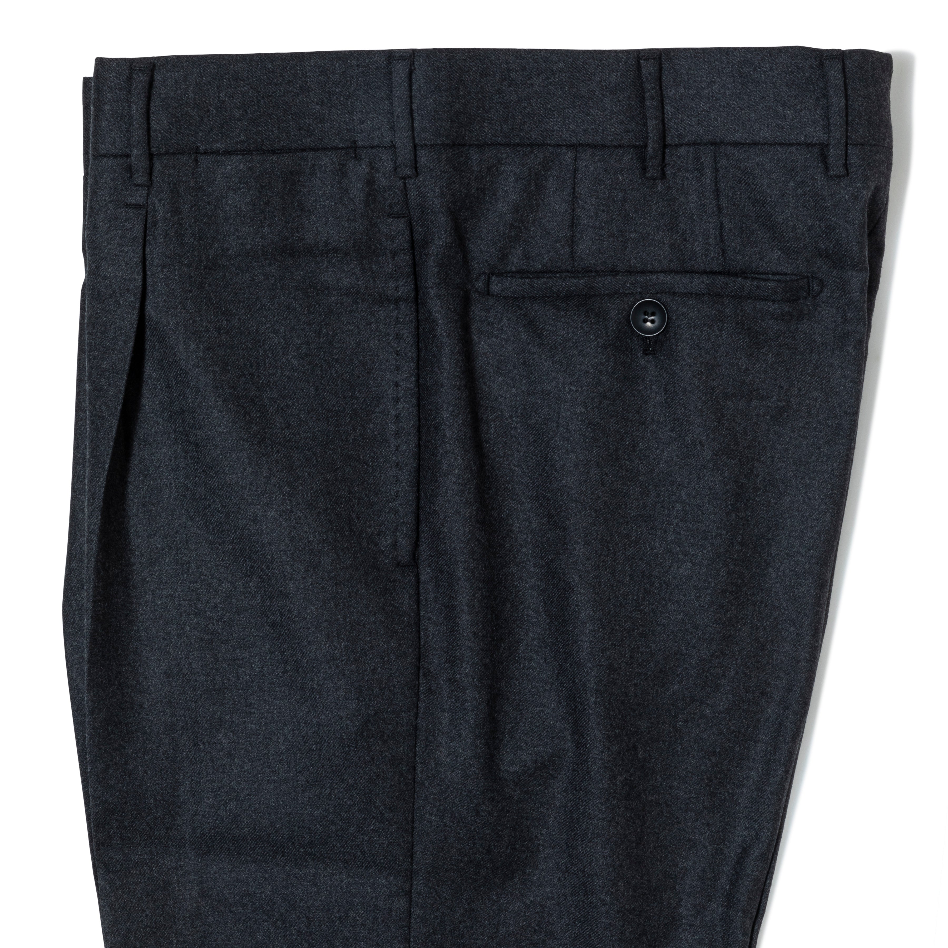 Grey Flannel Wool Unfinished Trousers - Harvie and Hudson