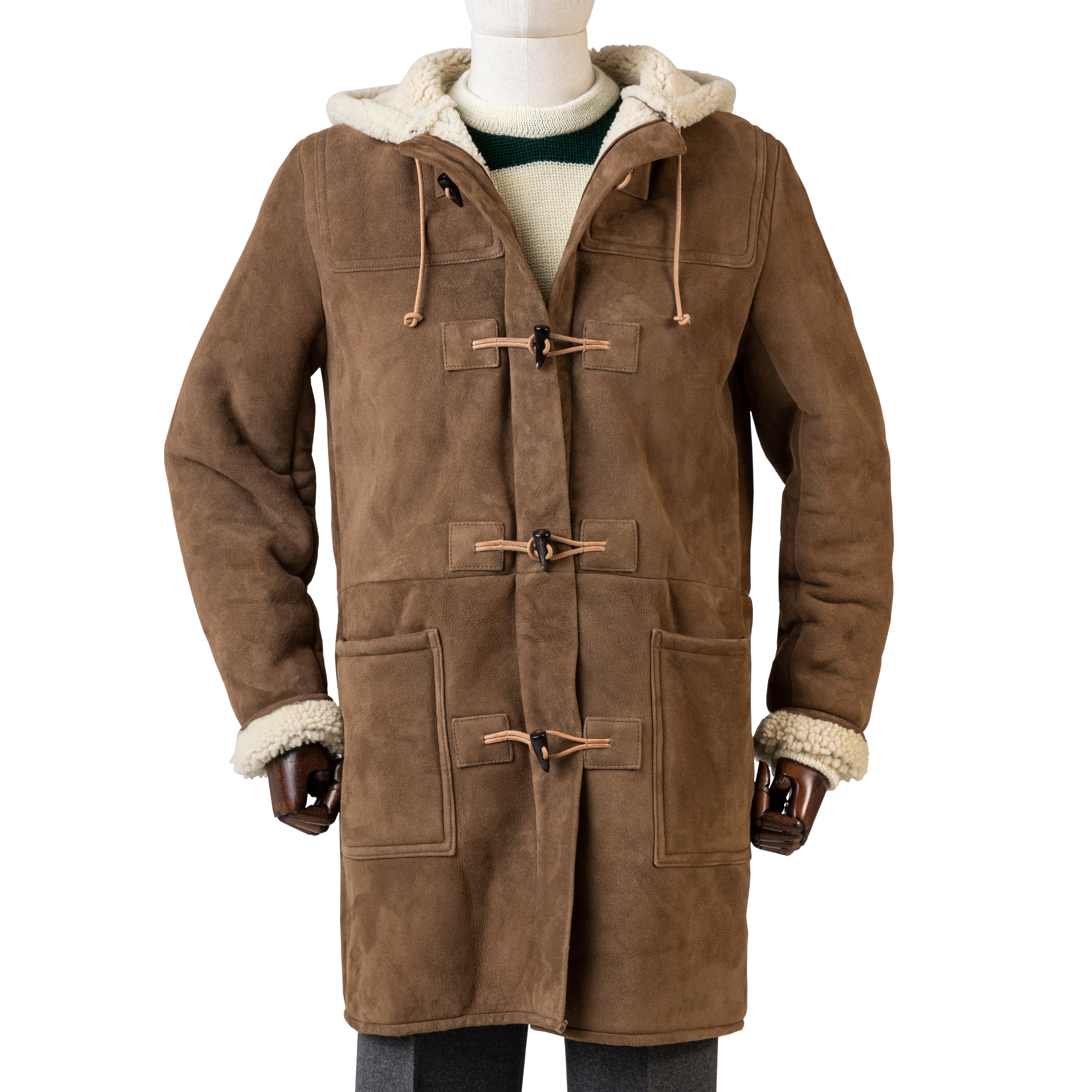 Shearling duffle coat mens hot sale