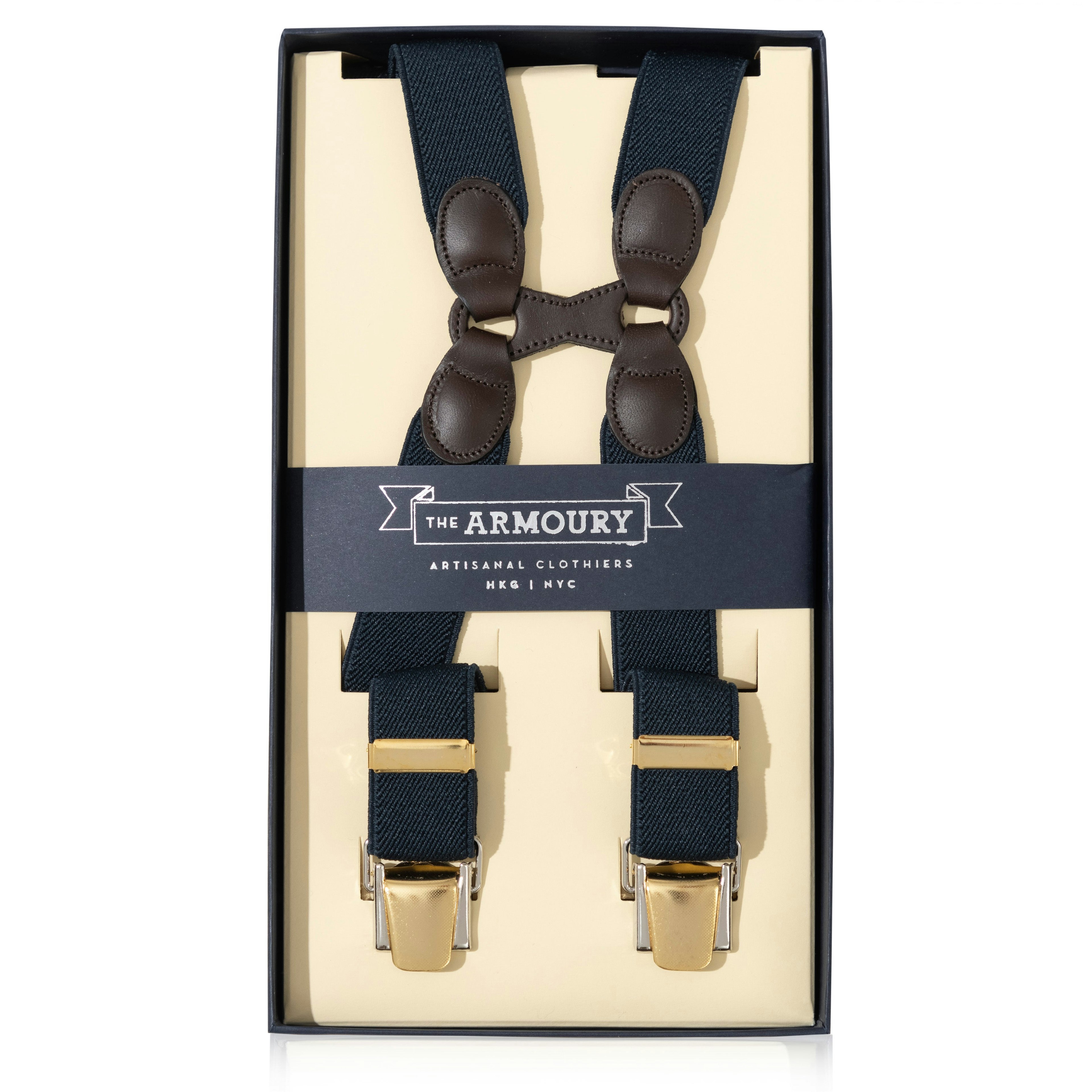 Eton Stripe Leather Braces - The Armoury