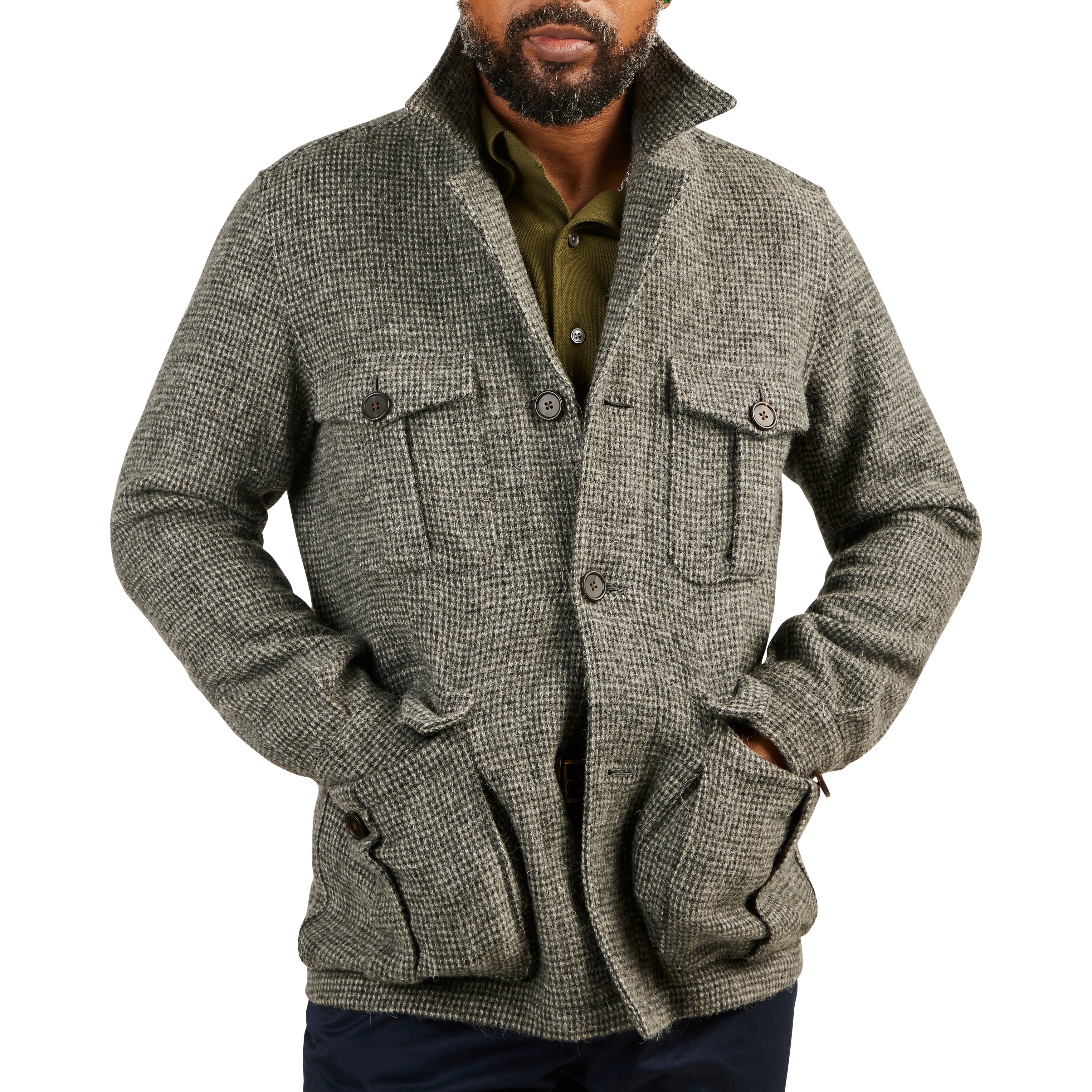 Wool Pick Tweed Safari Jacket II - The Armoury