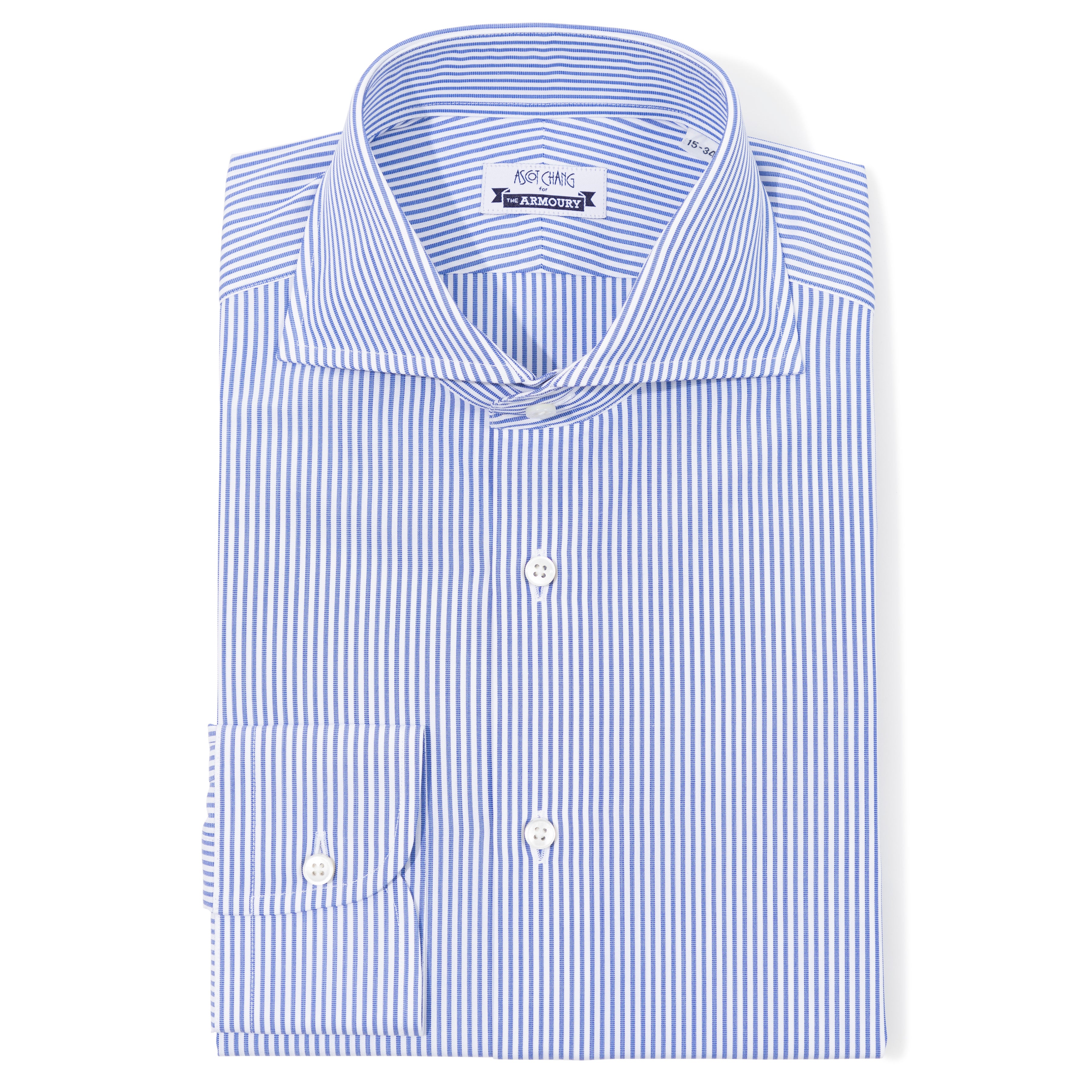 End-on-end Stripe Spread Collar Shirt - The Armoury