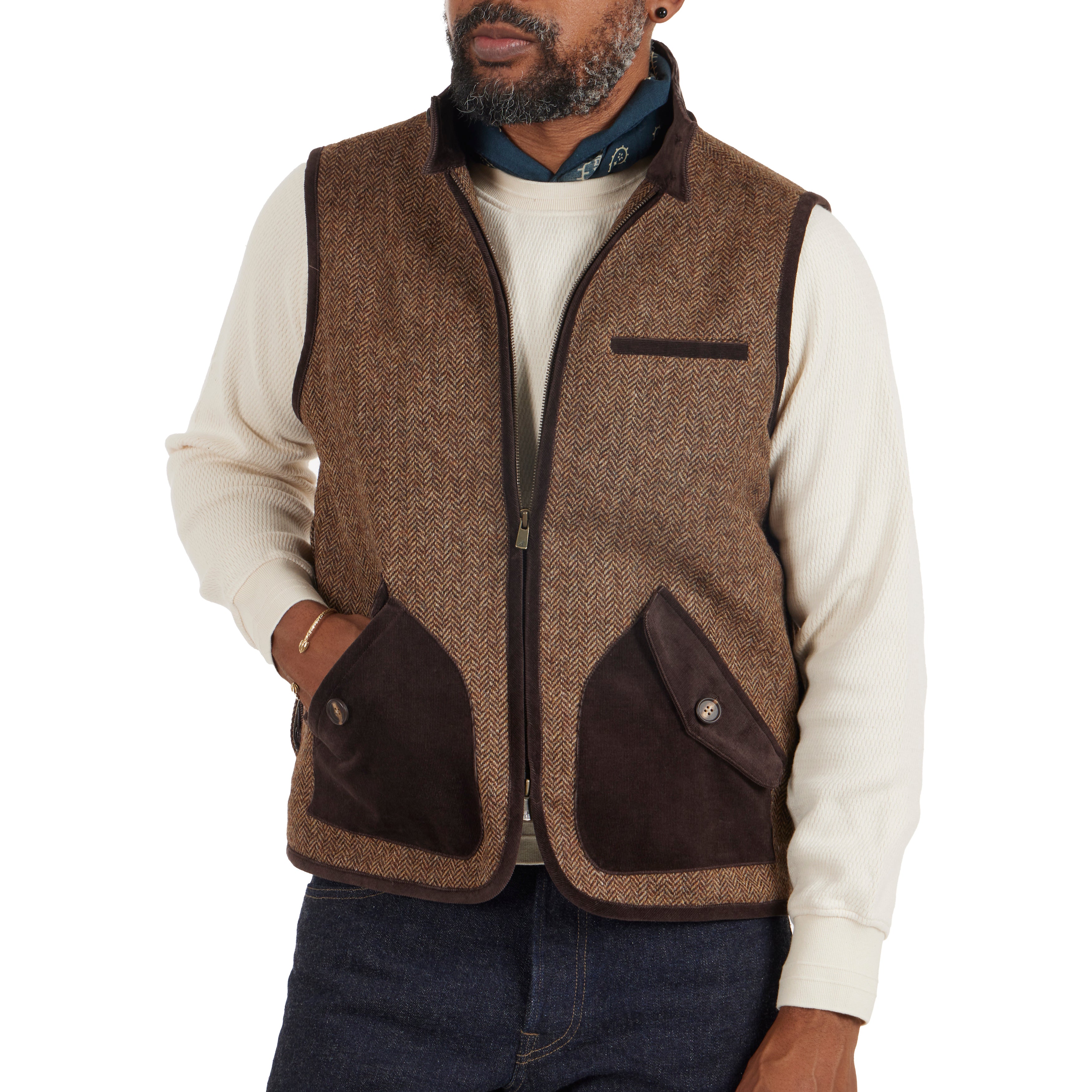 Wool Tweed Herringbone Calistoga Vest - The Armoury