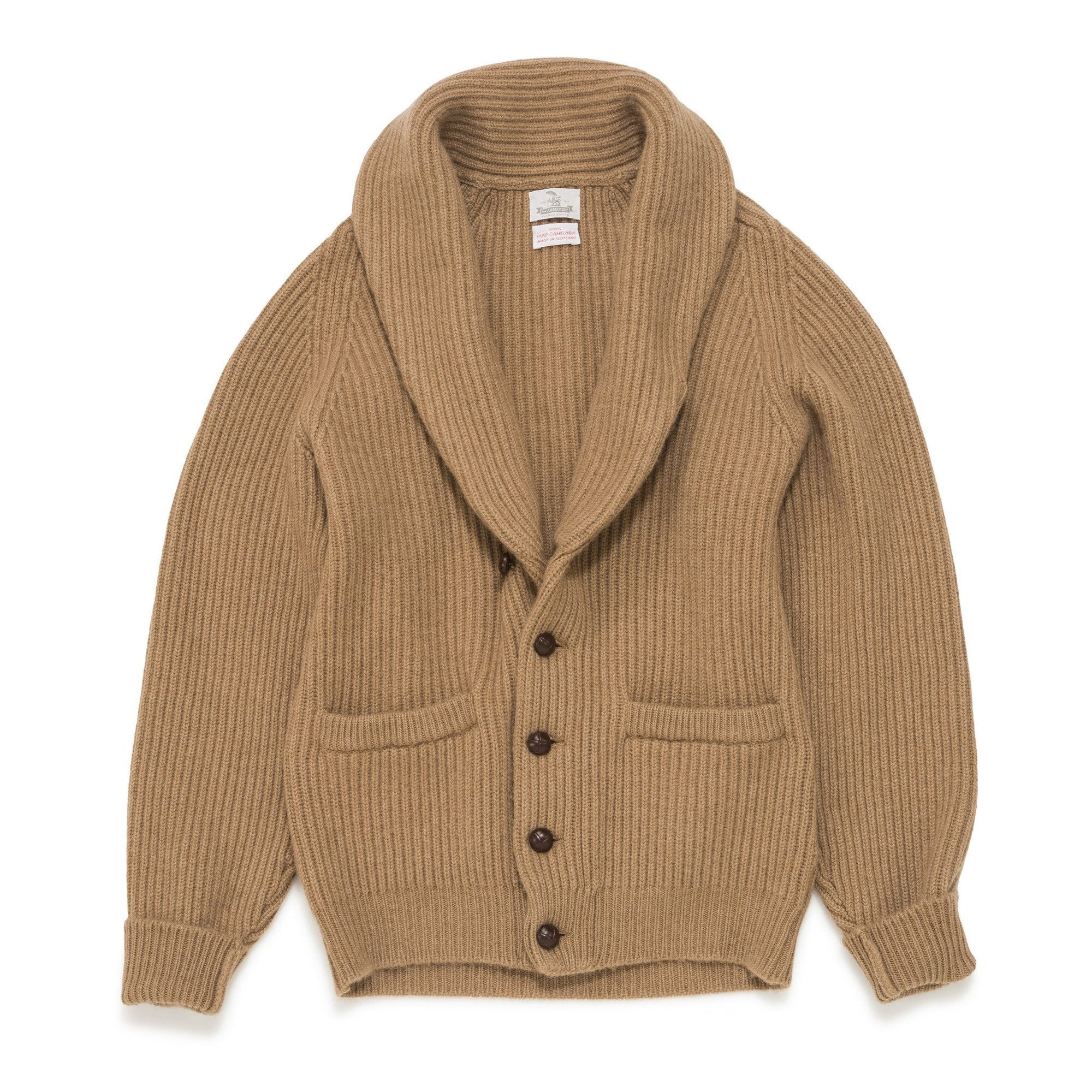 4 ply Camelhair Shawl collar Cardigan The Armoury