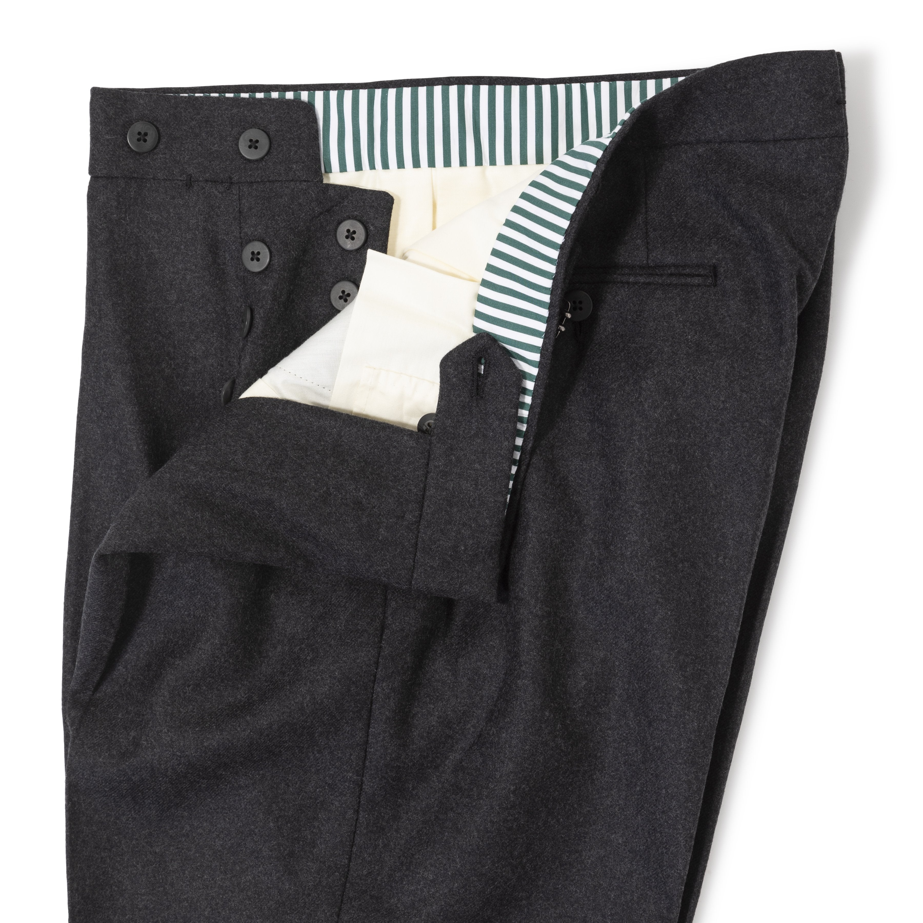 Flannel Side Tab Trousers