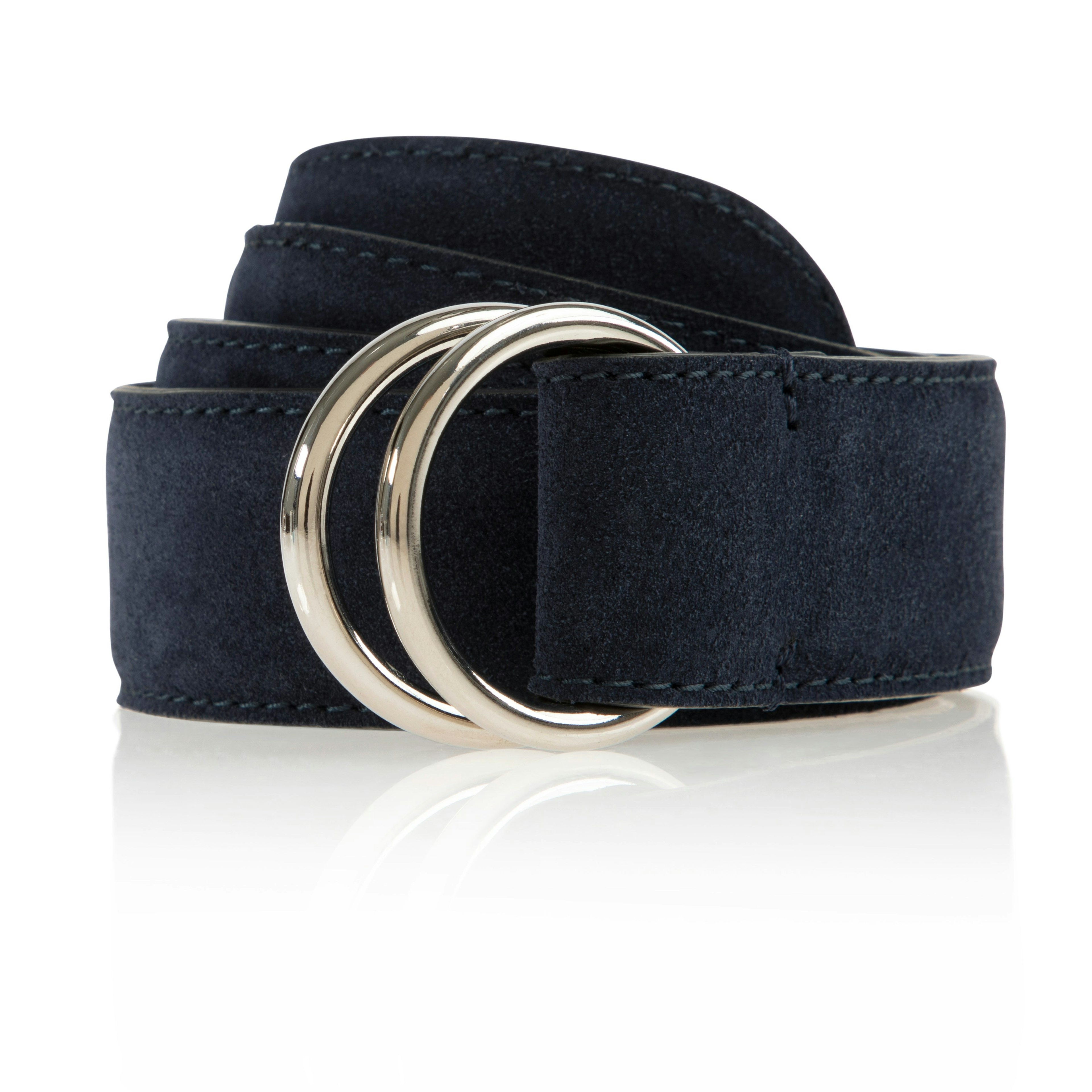 Suede Stitched O-Ring Belt