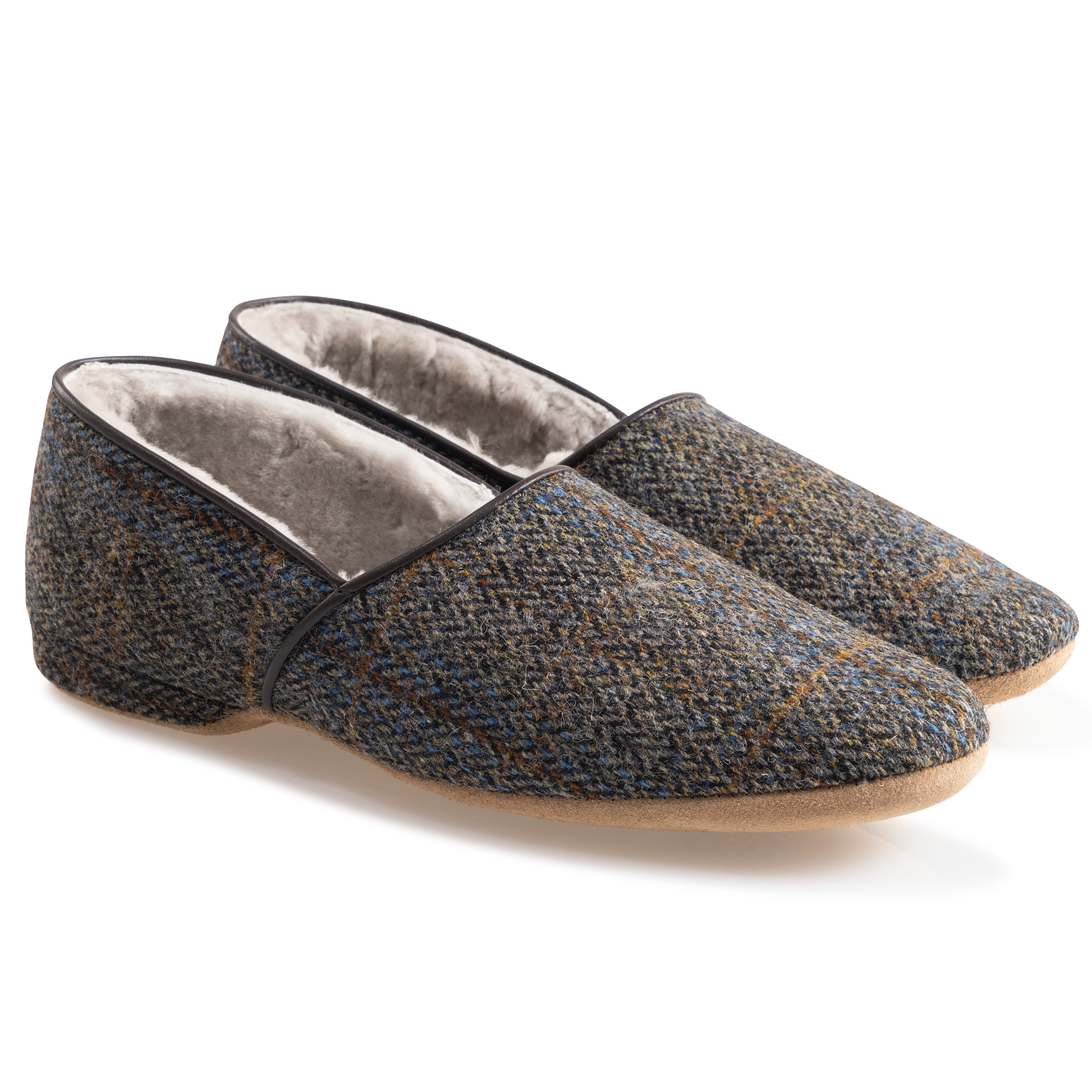 Harris tweed clearance slippers mens