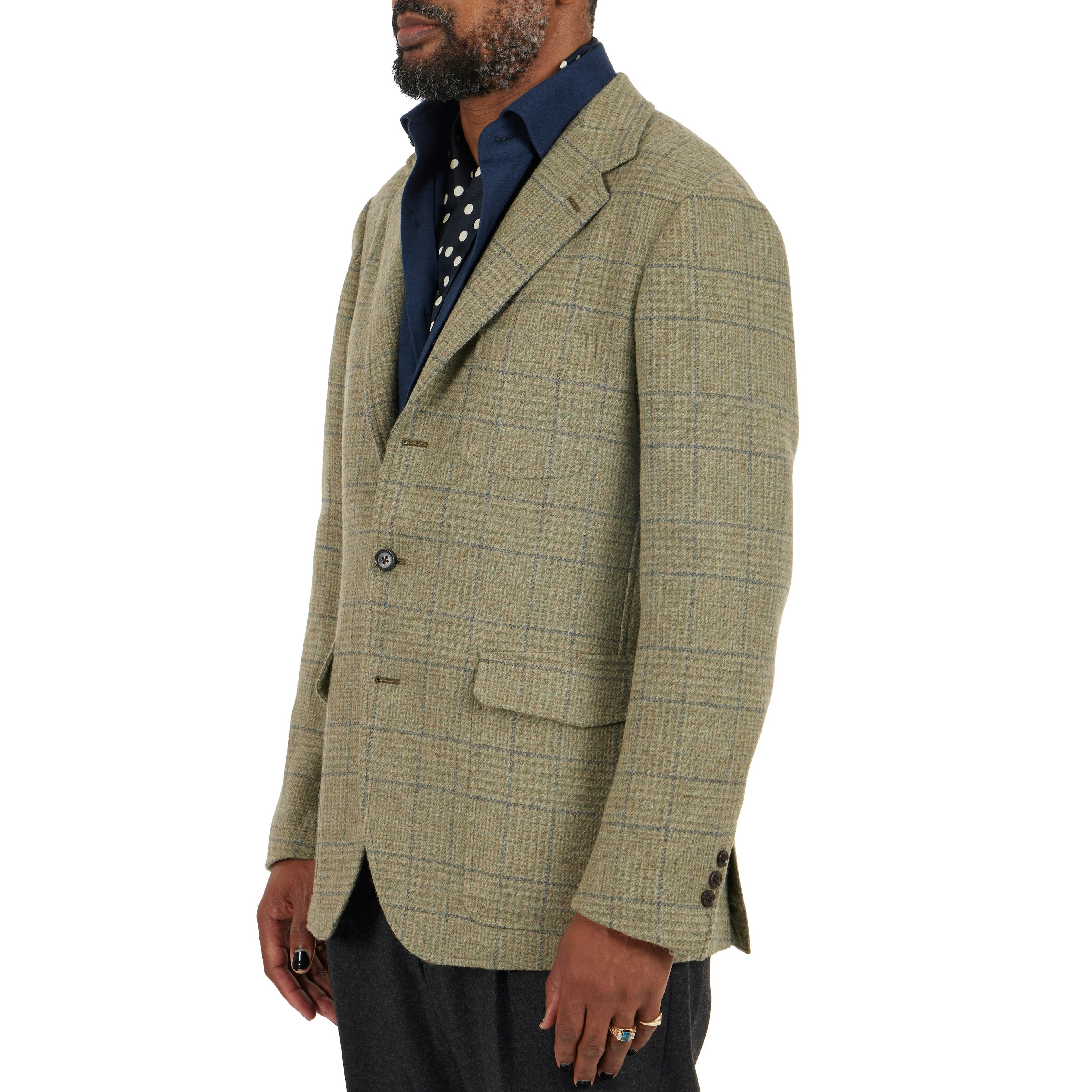 Moss 1851 Green Multi Check Tweed Jacket