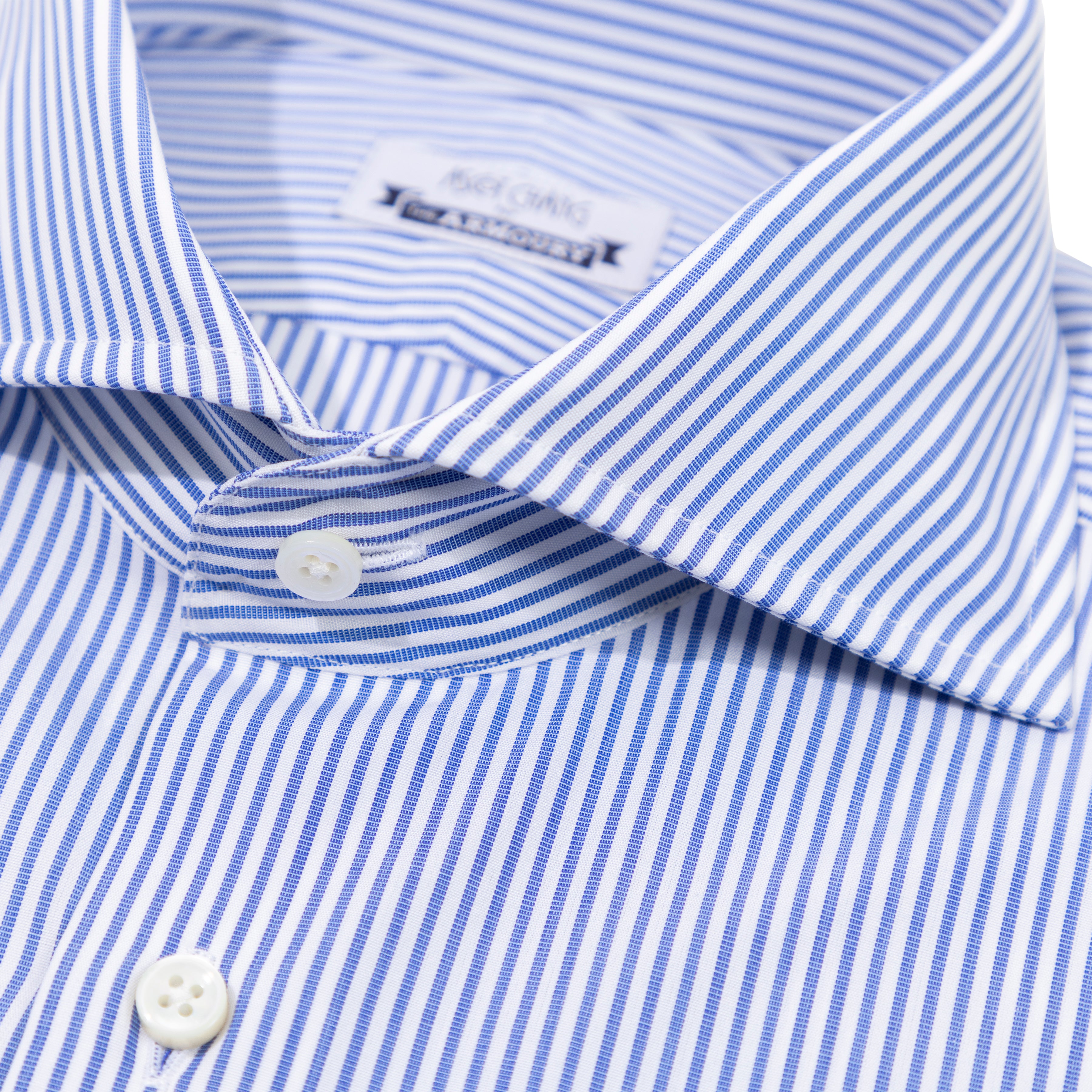 End-on-end Stripe Spread Collar Shirt - The Armoury